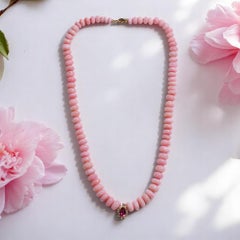 Collar Gigante de Ópalo Rosa y Turmalina Rubelita y Diamantes