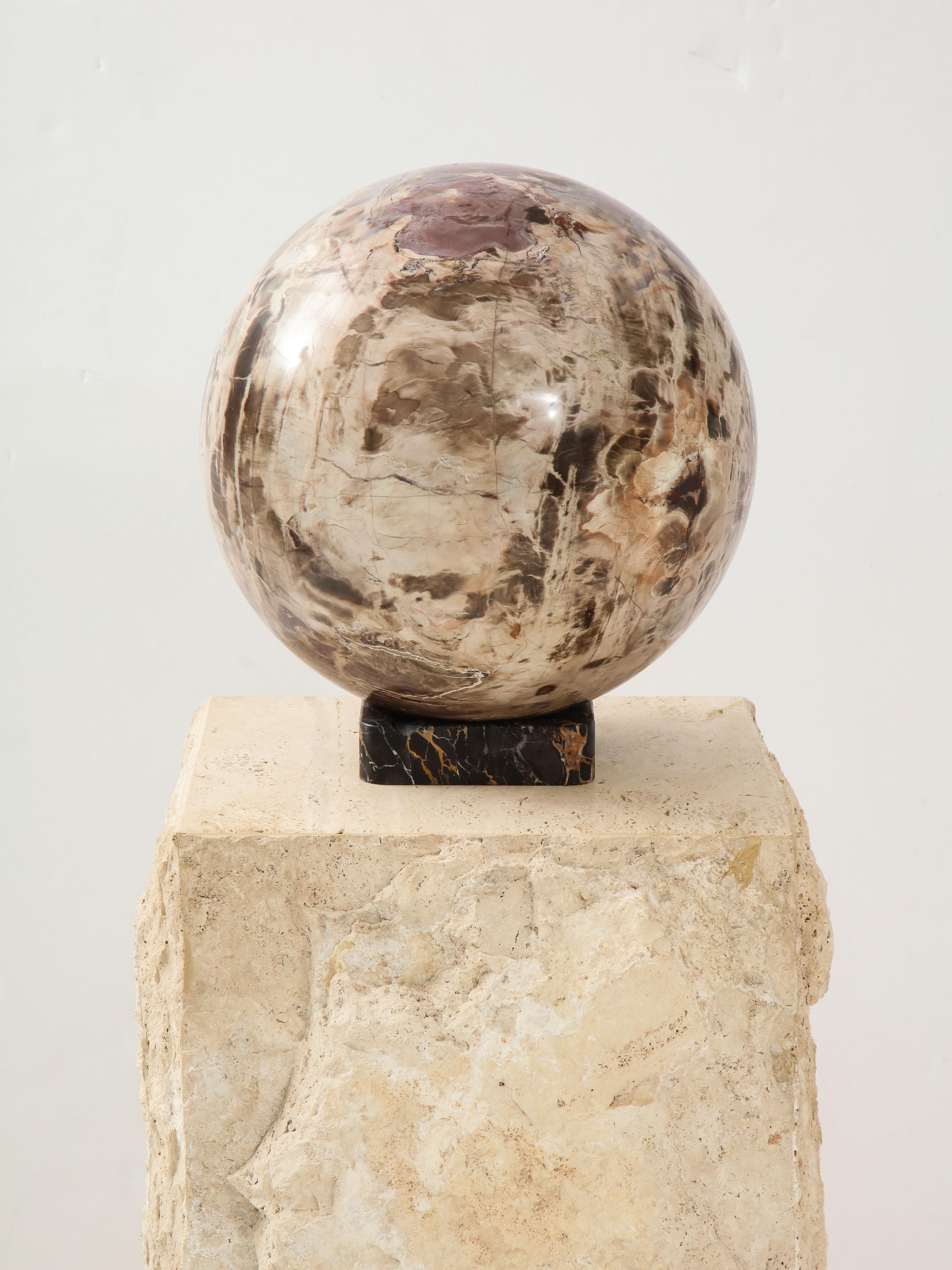 Giant Polished Petrified Wood Sphere For Sale 6