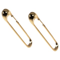 Giant Punk Pin Earrings Pair in 18k Yellow Gold by Hannah Martin London