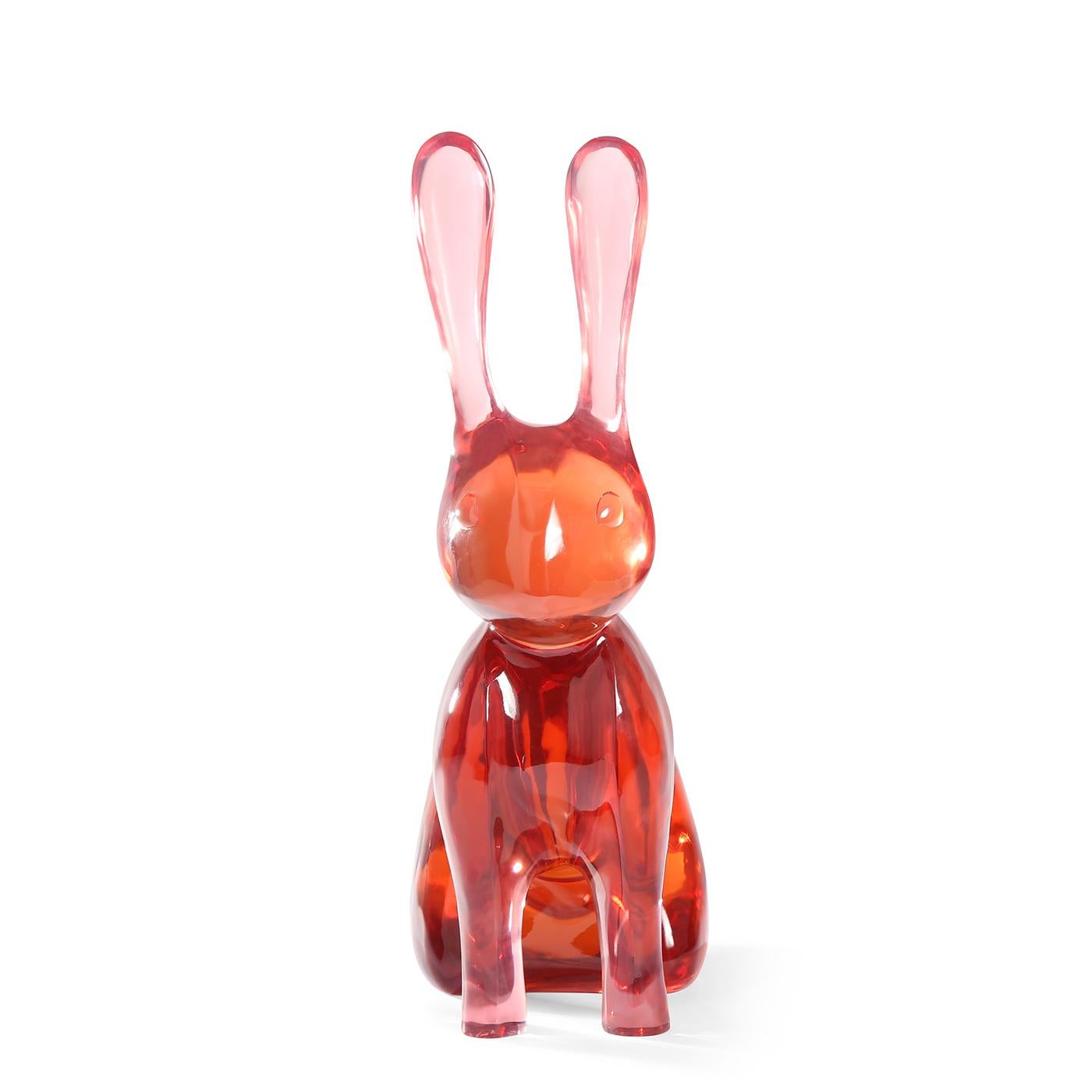 Surreal size. A mesmerizing must-have in solid red acrylic, our giant rabbit looks fab anchoring a tablescape or makes a great focal point in an unused fireplace.

Our oversized acrylic sculptures start their journey in our Soho pottery studio,