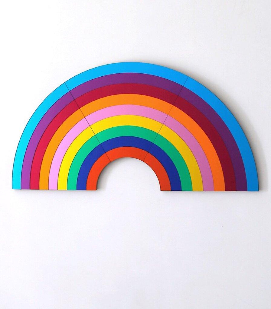 Giant Rainbow Mirror by Bride & Wolfe in Perspex and Wood, Australia, 2015 In Excellent Condition For Sale In New York, NY