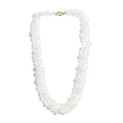 Giant Rainbow Moonstone drop 18K Diamond Necklace