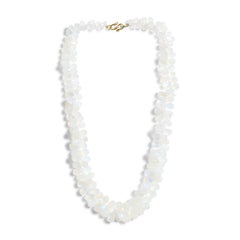 Giant Rainbow Moonstone drop 18K Diamond Necklace