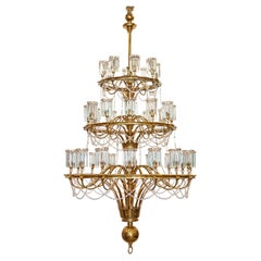 Antique Giant Reclaimed Brass & Crystal Chandelier  >4m Tall