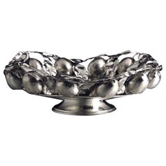 Giant Round Silver Basket with Lemons