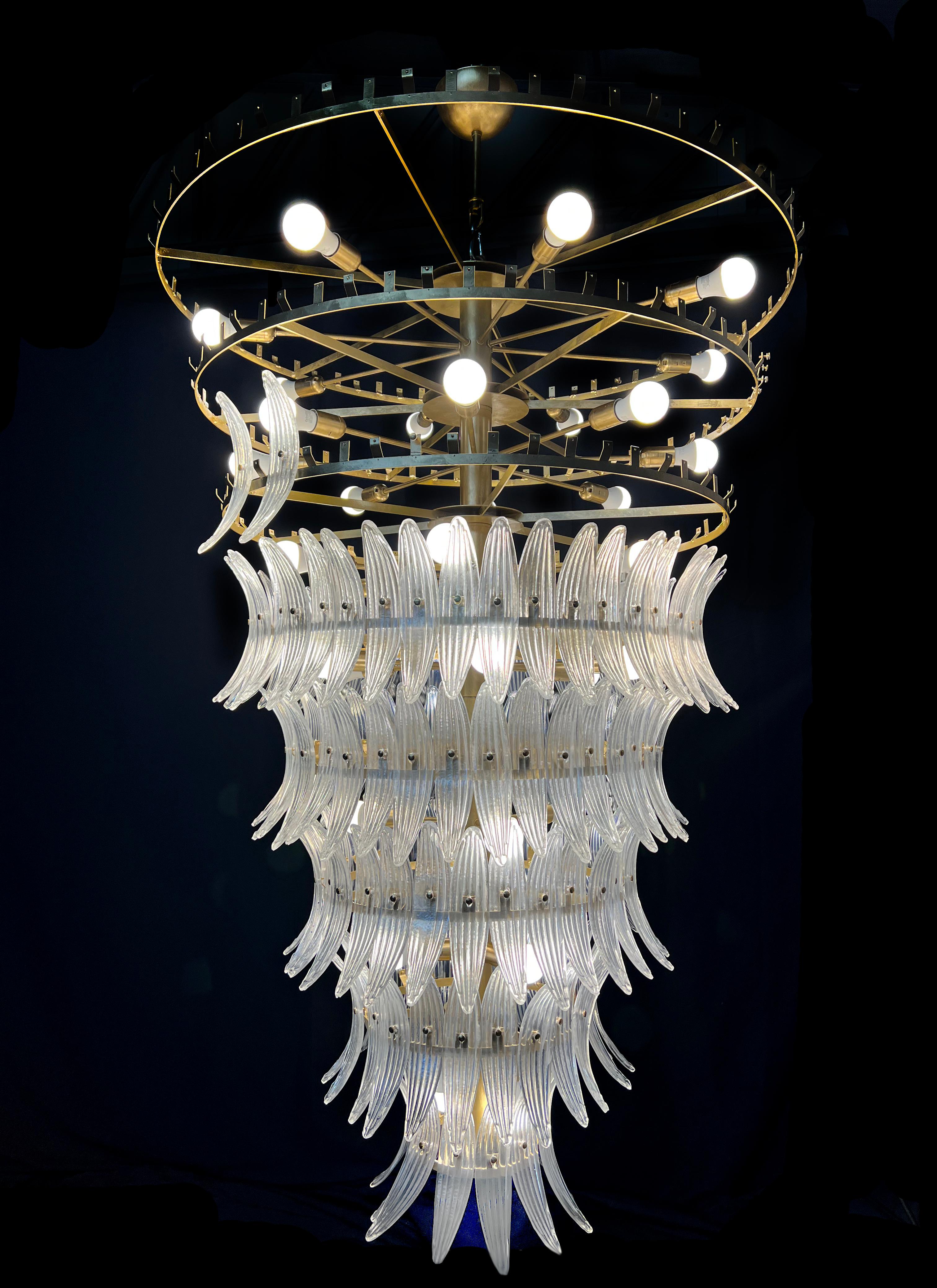 Giant Royal Pearl Palmette Chandelier, Murano 4