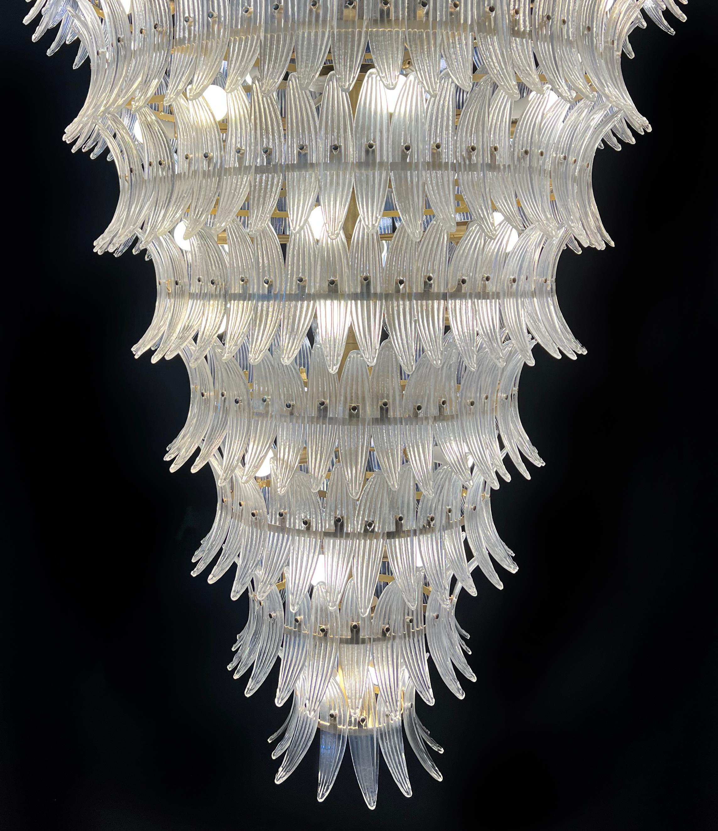 Giant Royal Pearl Palmette Chandelier, Murano 5