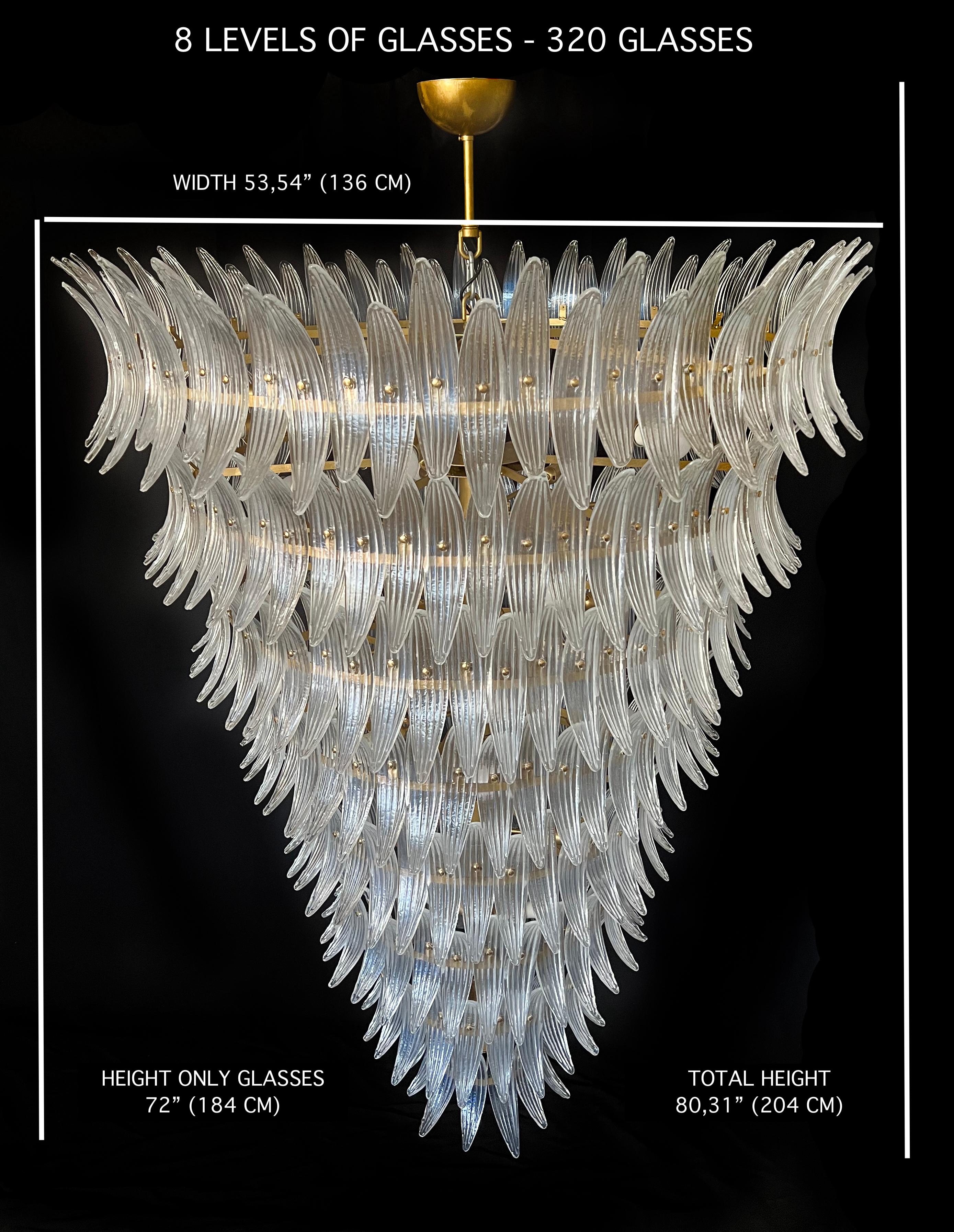Giant Royal Pearl Palmette Chandelier, Murano en venta 7