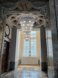 Giant Royal Pearl Palmette Chandelier, Murano