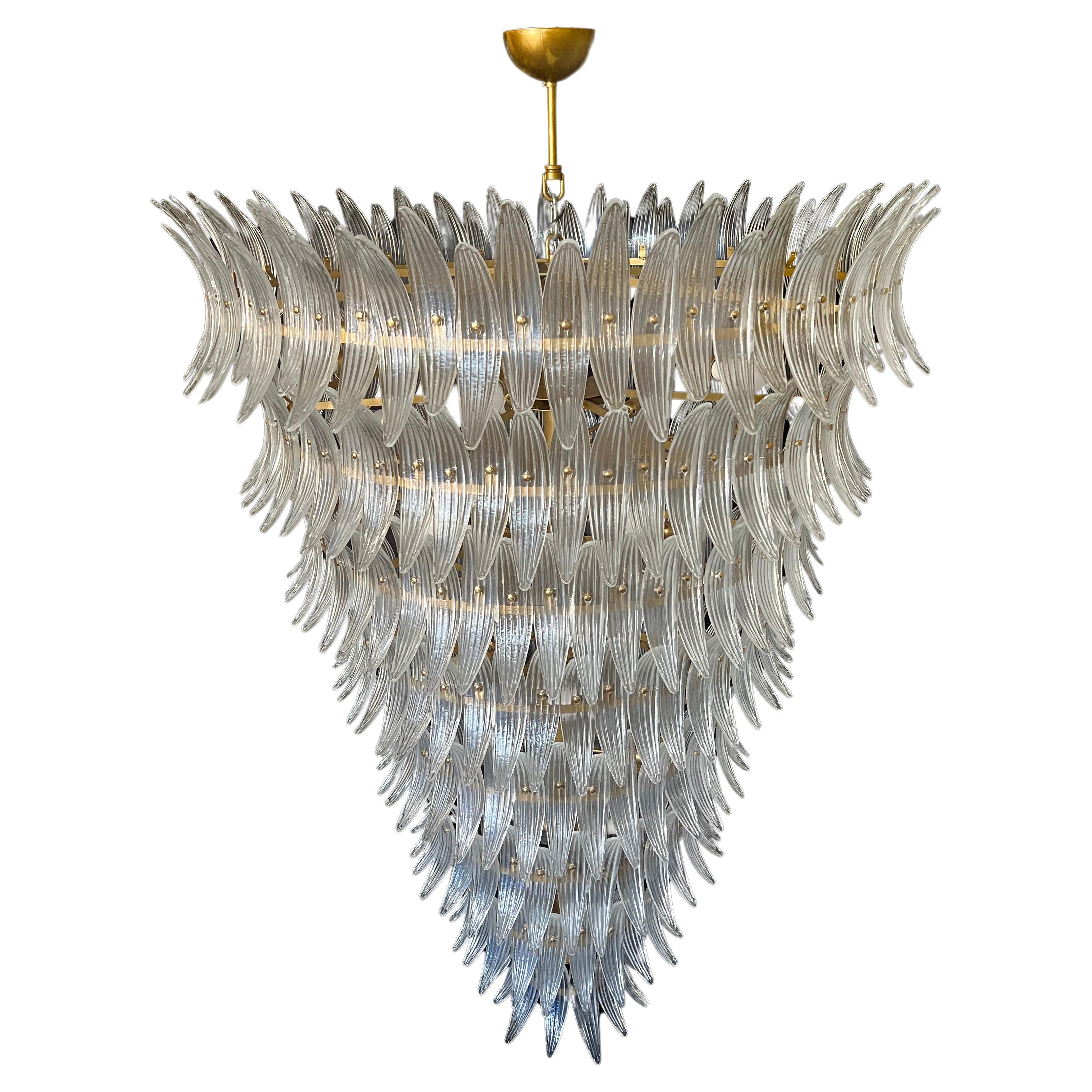 Giant Royal Pearl Palmette Chandelier, Murano Italiano en venta