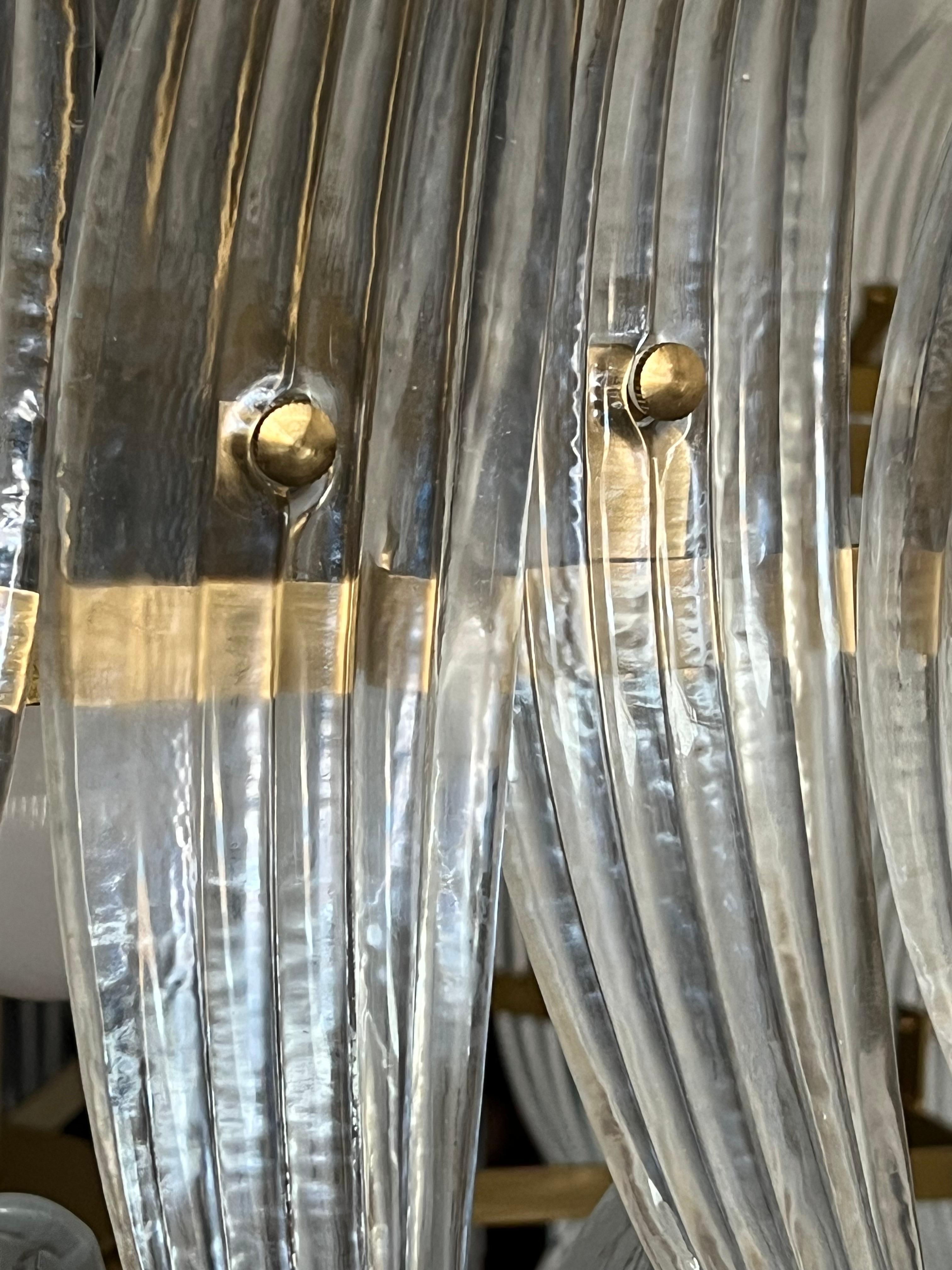 Giant Royal Pearl Palmette Chandelier, Murano Metal en venta