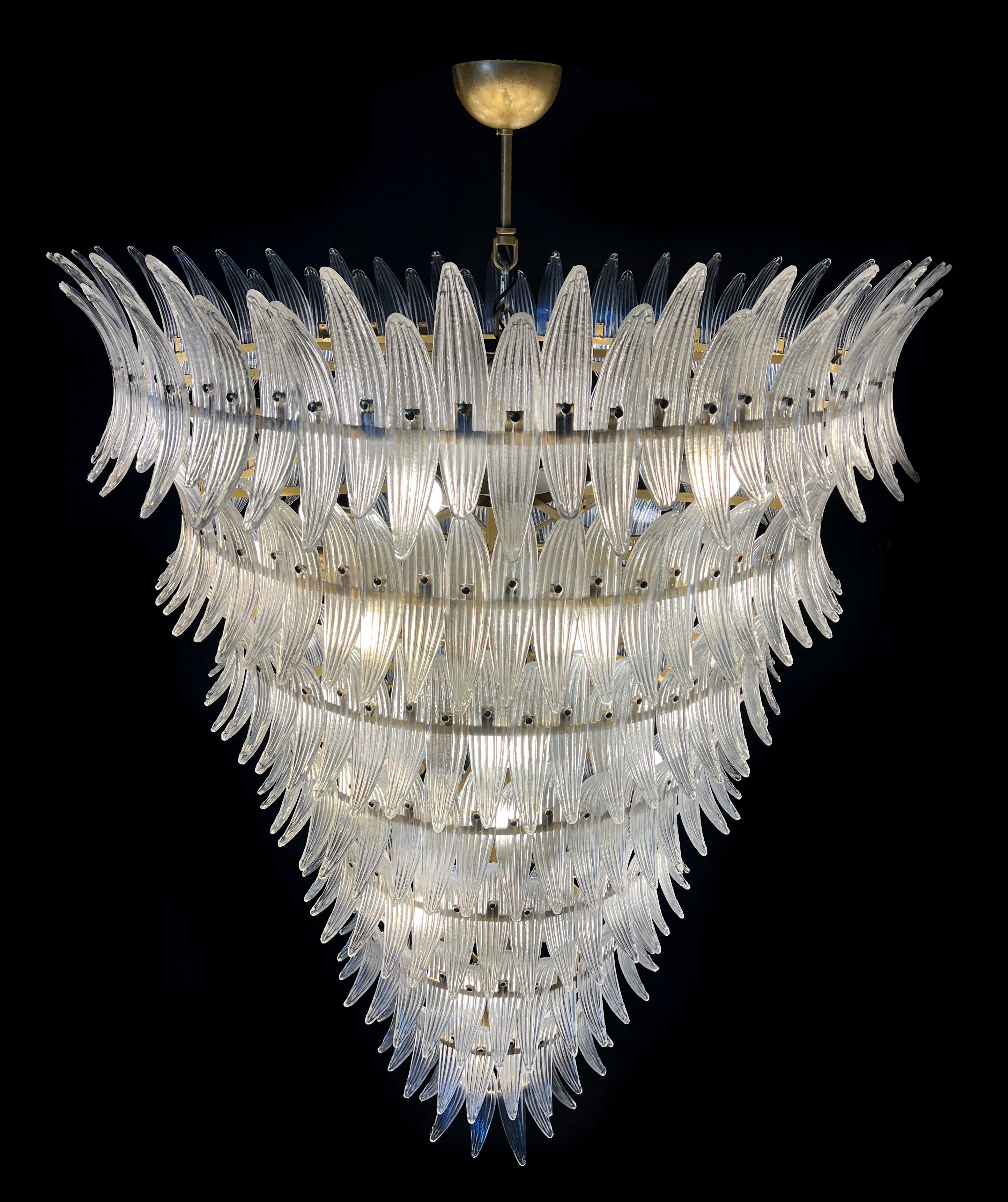 Giant Royal Pearl Palmette Chandelier, Murano 1