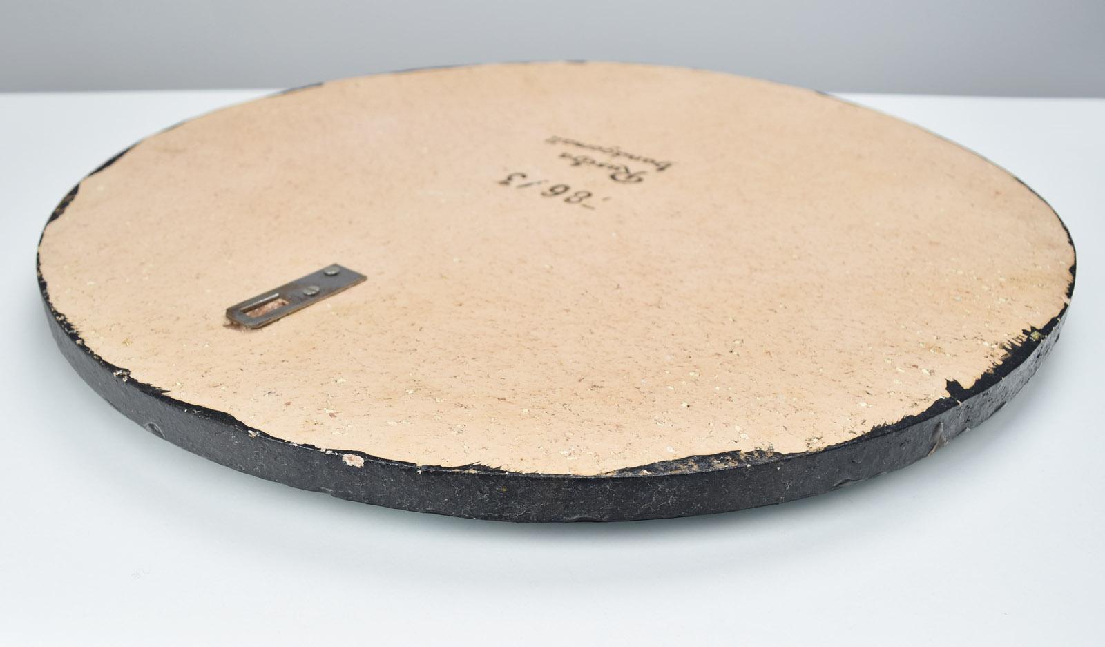 Hand-Crafted Giant Ruscha Fat Lava Wall Disc Sculpture Mid Century Modern Pottery Art For Sale