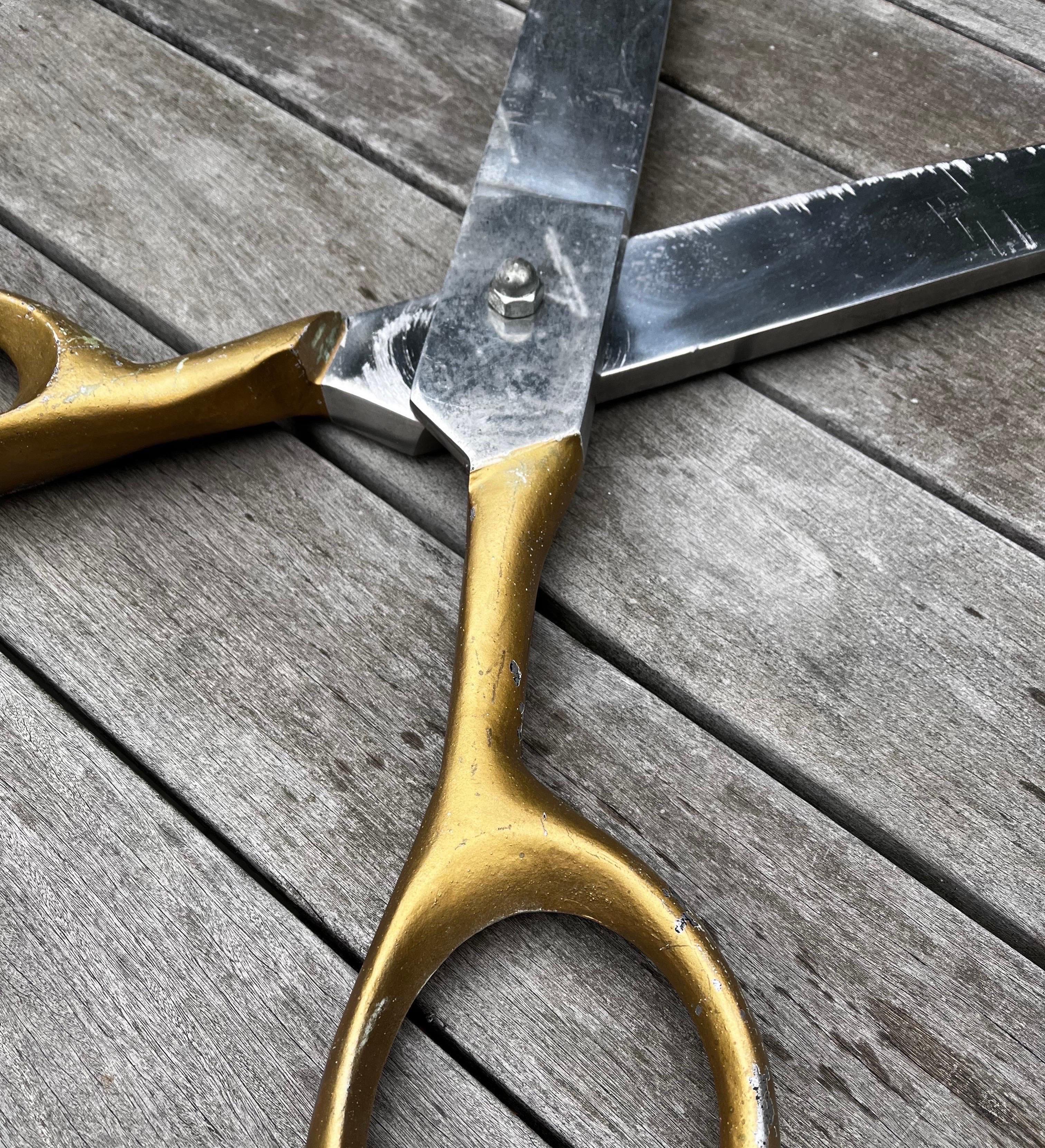 Aluminum “Giant” Scissors, Advertising Store Display For Sale