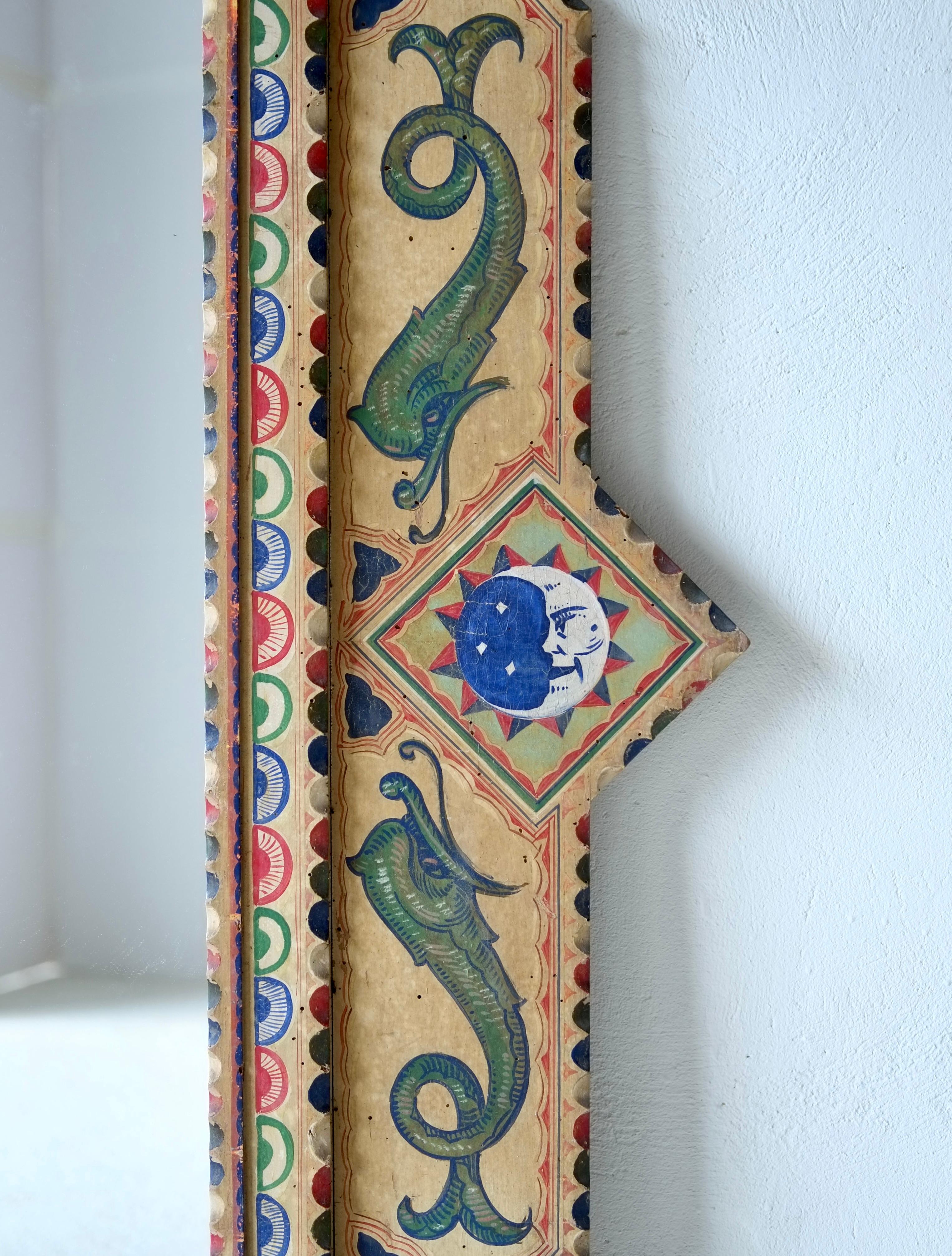 Riesiger sizilianischer Volkskunst-Spiegel, CIRCA 1900 im Angebot 6