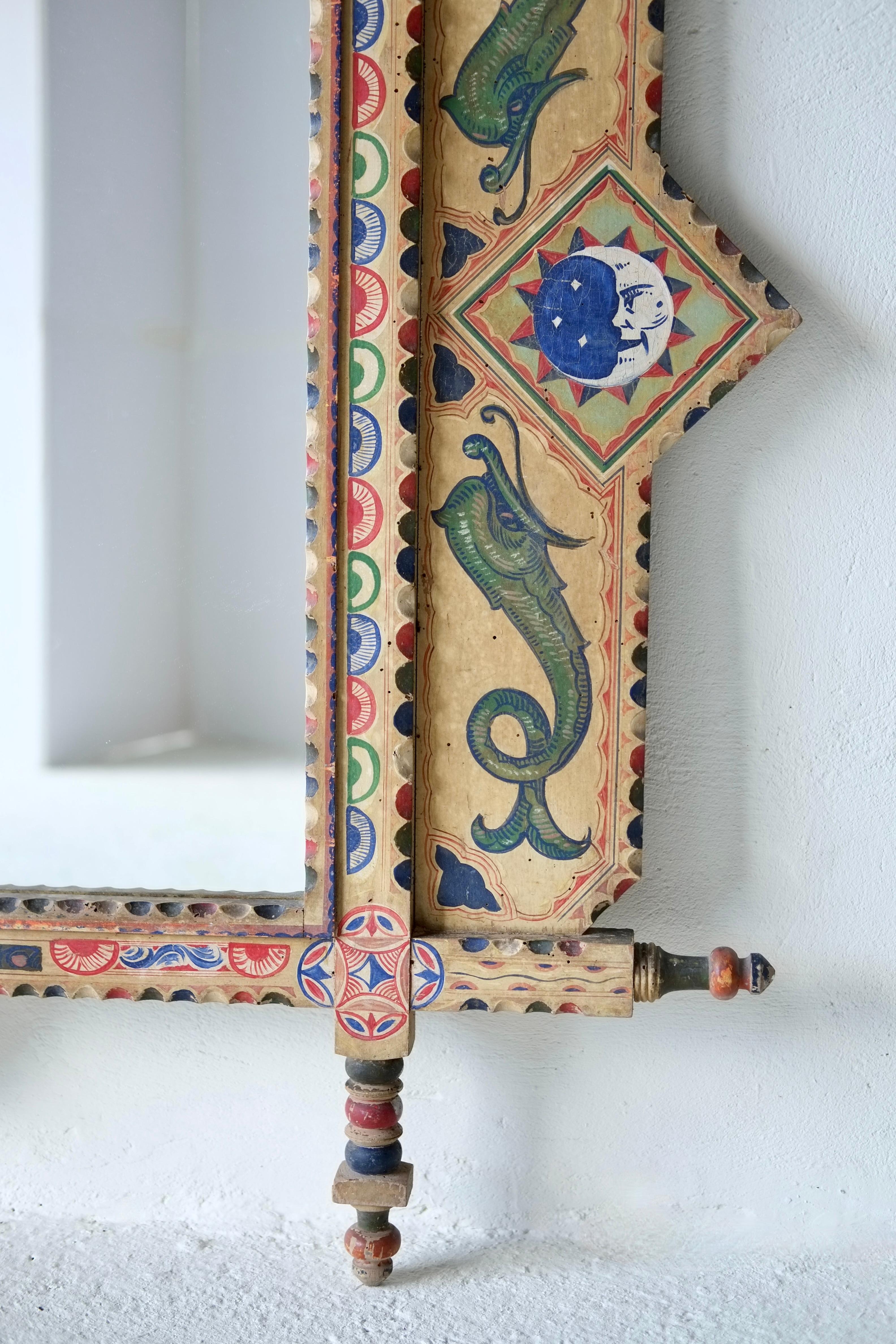 Riesiger sizilianischer Volkskunst-Spiegel, CIRCA 1900 im Angebot 4