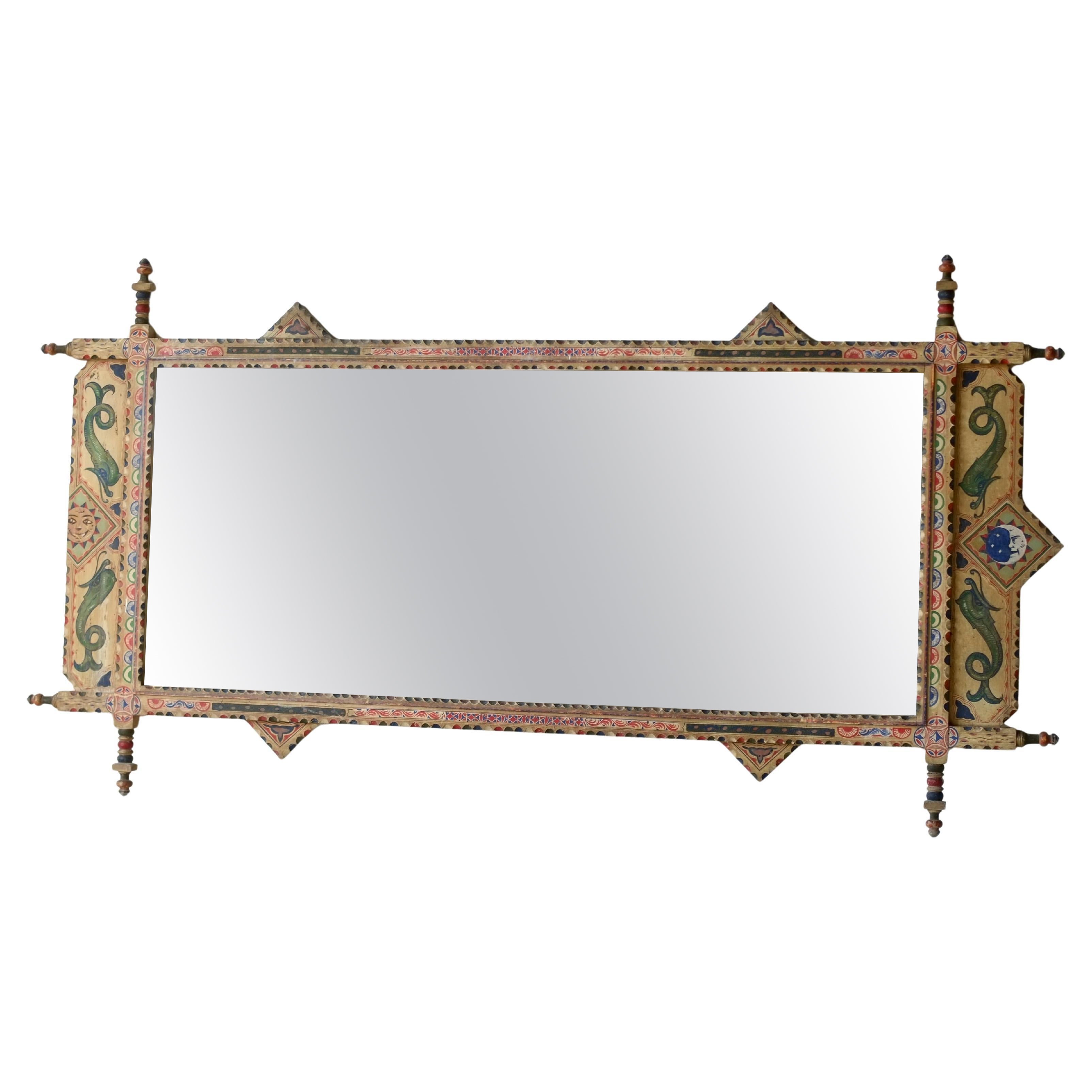 Riesiger sizilianischer Volkskunst-Spiegel, CIRCA 1900