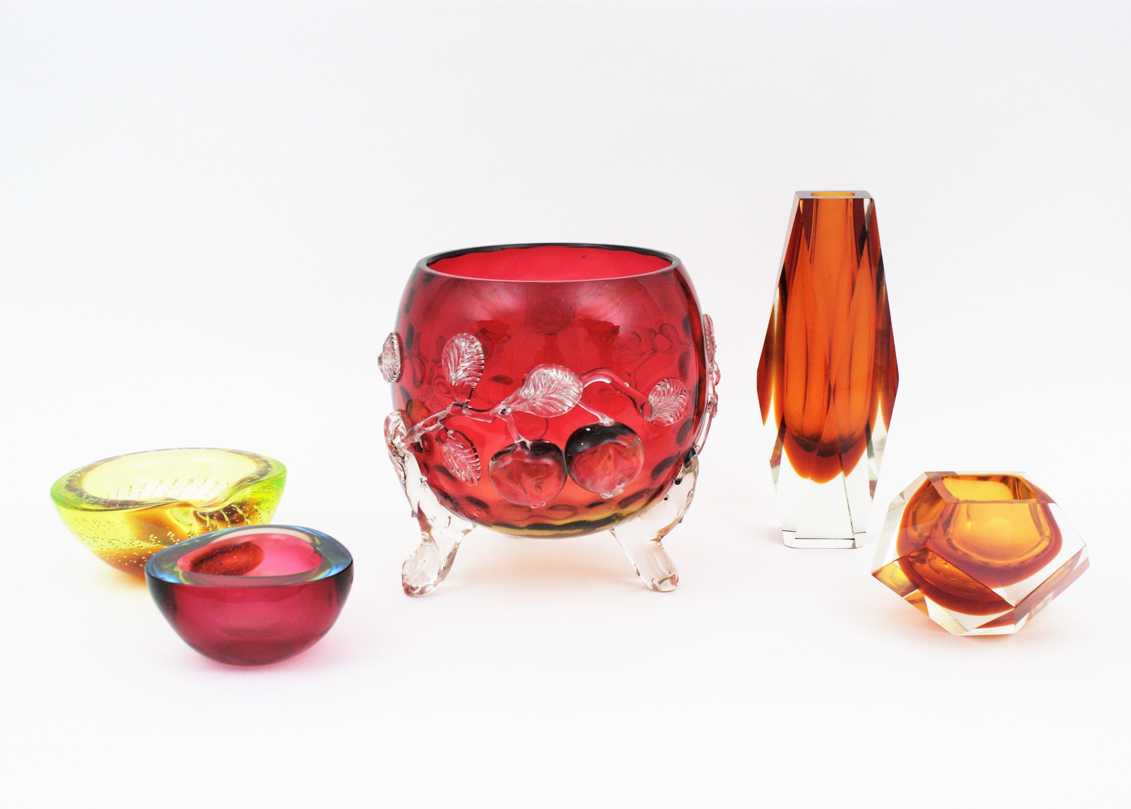china amberina glass vase
