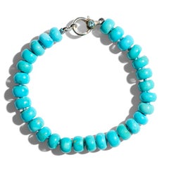 Giant Sleeping Beauty Turquoise and Swiss Topaz Bracelet