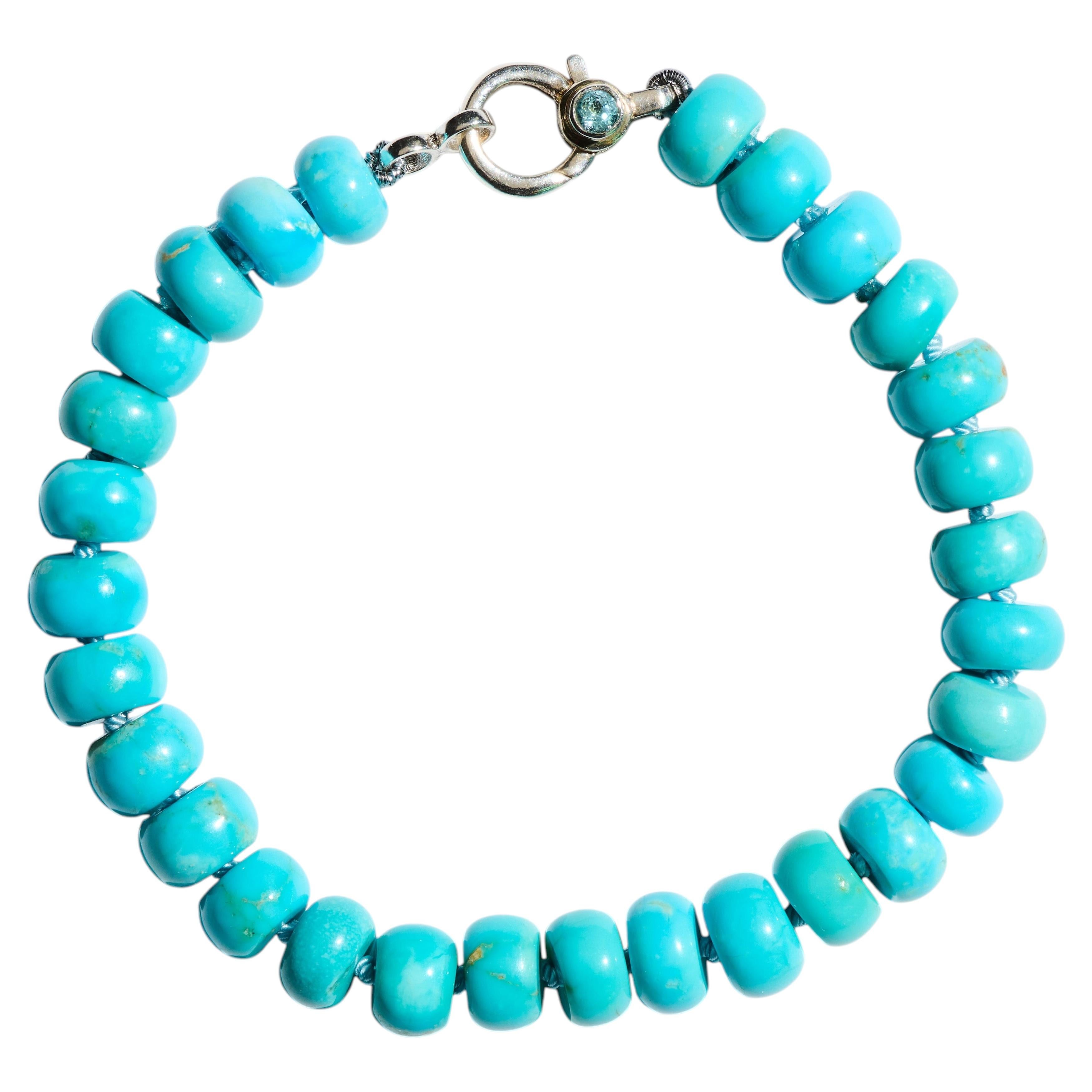 Bracciale “La Bella Addormentata” con turchese gigante e topazio svizzero