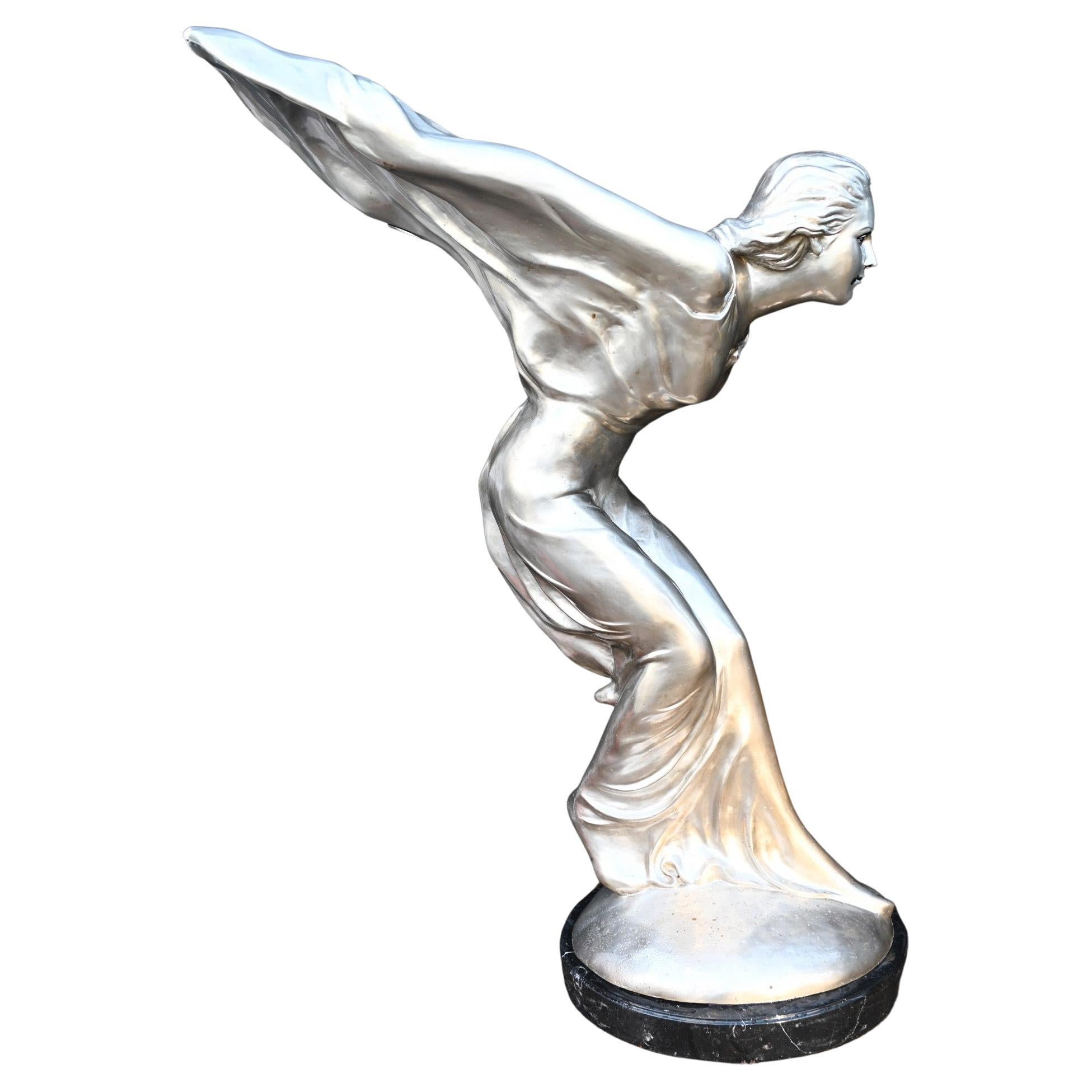 Giant Spirit of Ecstacy Bronze Statue Rolls Royce Flying Lady For Sale at  1stDibs