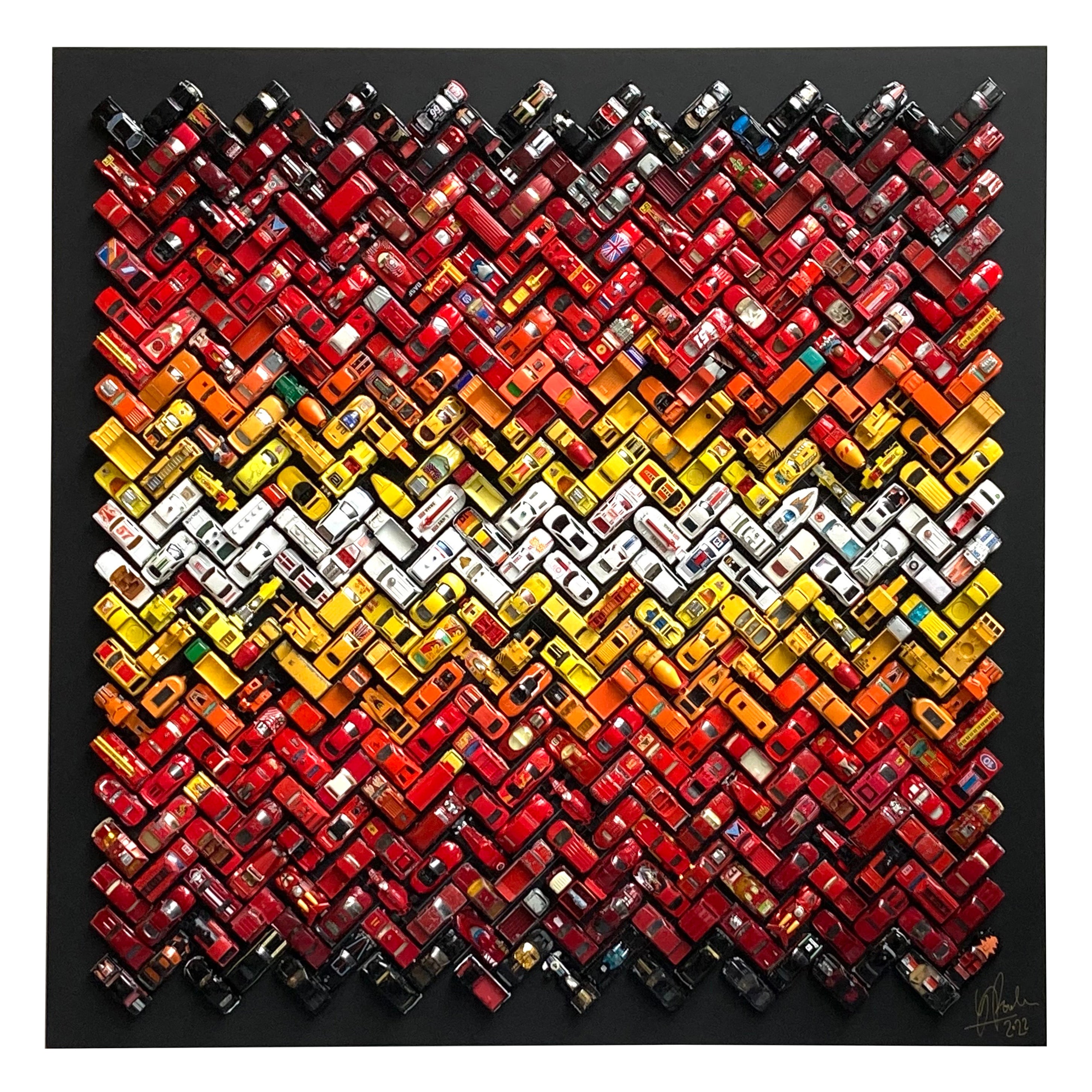 
Giant Sunset Gridlock
 Cars Assemblage Sculpture by Laurence Poole, Contemporar