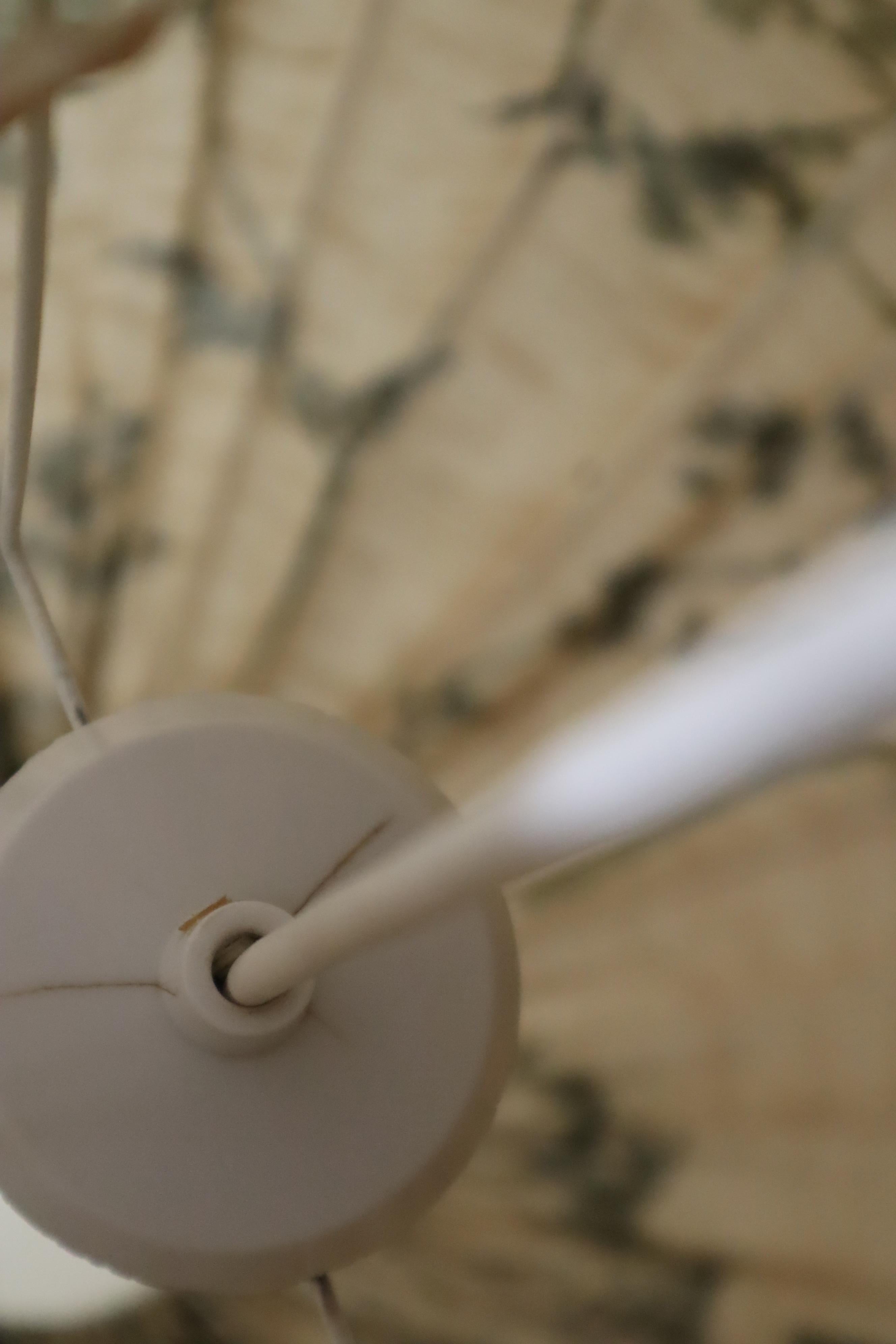 Lampe géante à ballon suédois en tissu avec motifs floraux, 1960 en vente 6
