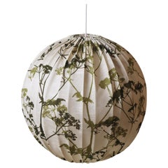 Giant Swedish Balloon Lamp Made of Fabric With Floral Motifs, 1960s