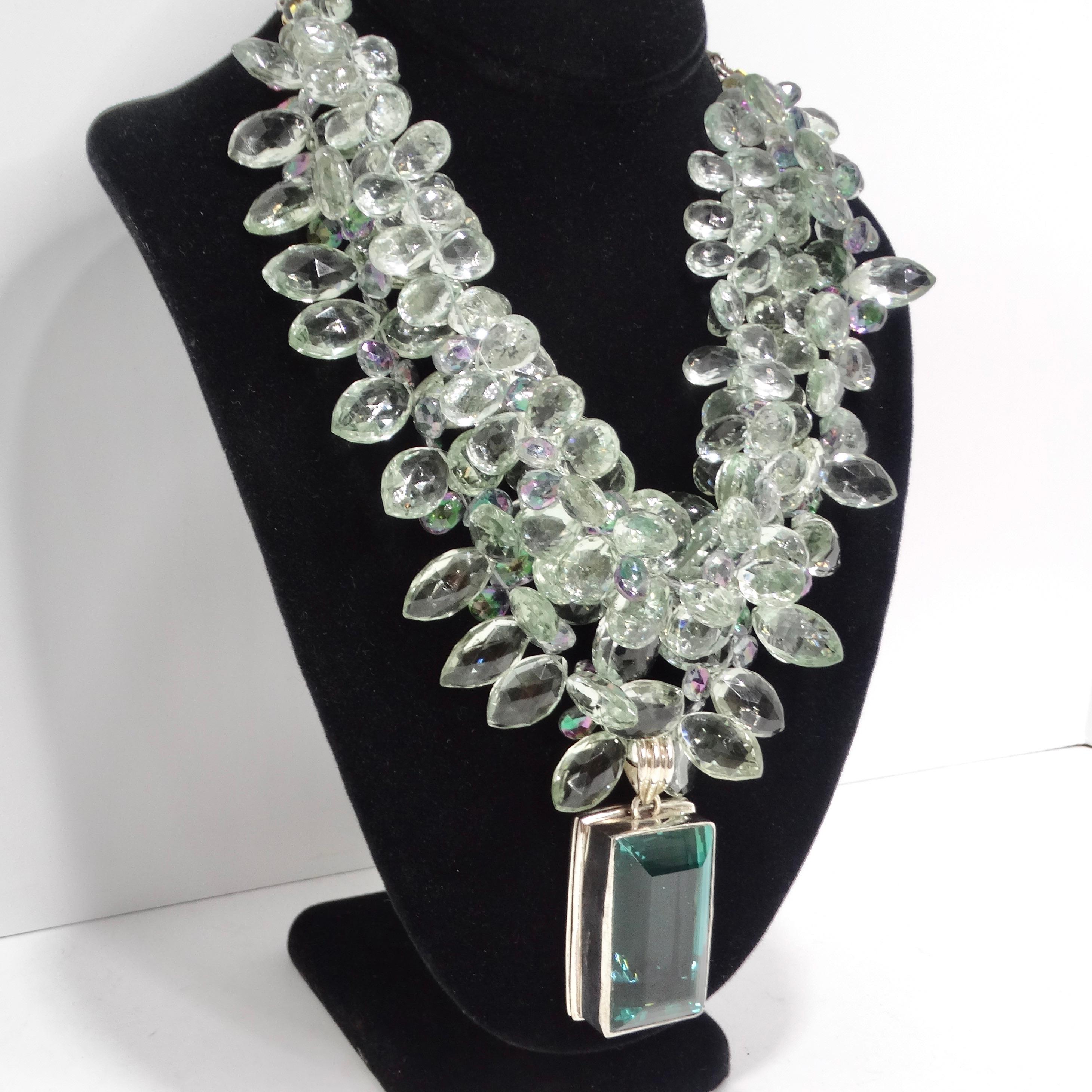 Tourmaline 100 Carat Multi Strand Statement Necklace In Excellent Condition For Sale In Scottsdale, AZ