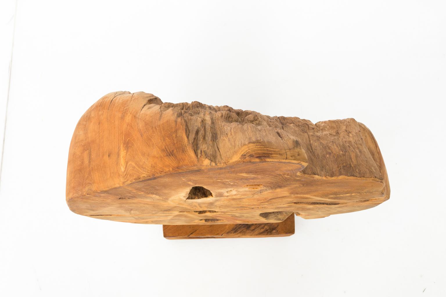 Giant Teak Burl Sculpture on Stand In Good Condition In New York, NY