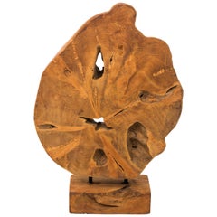 Giant Teak Burl Sculpture on Stand