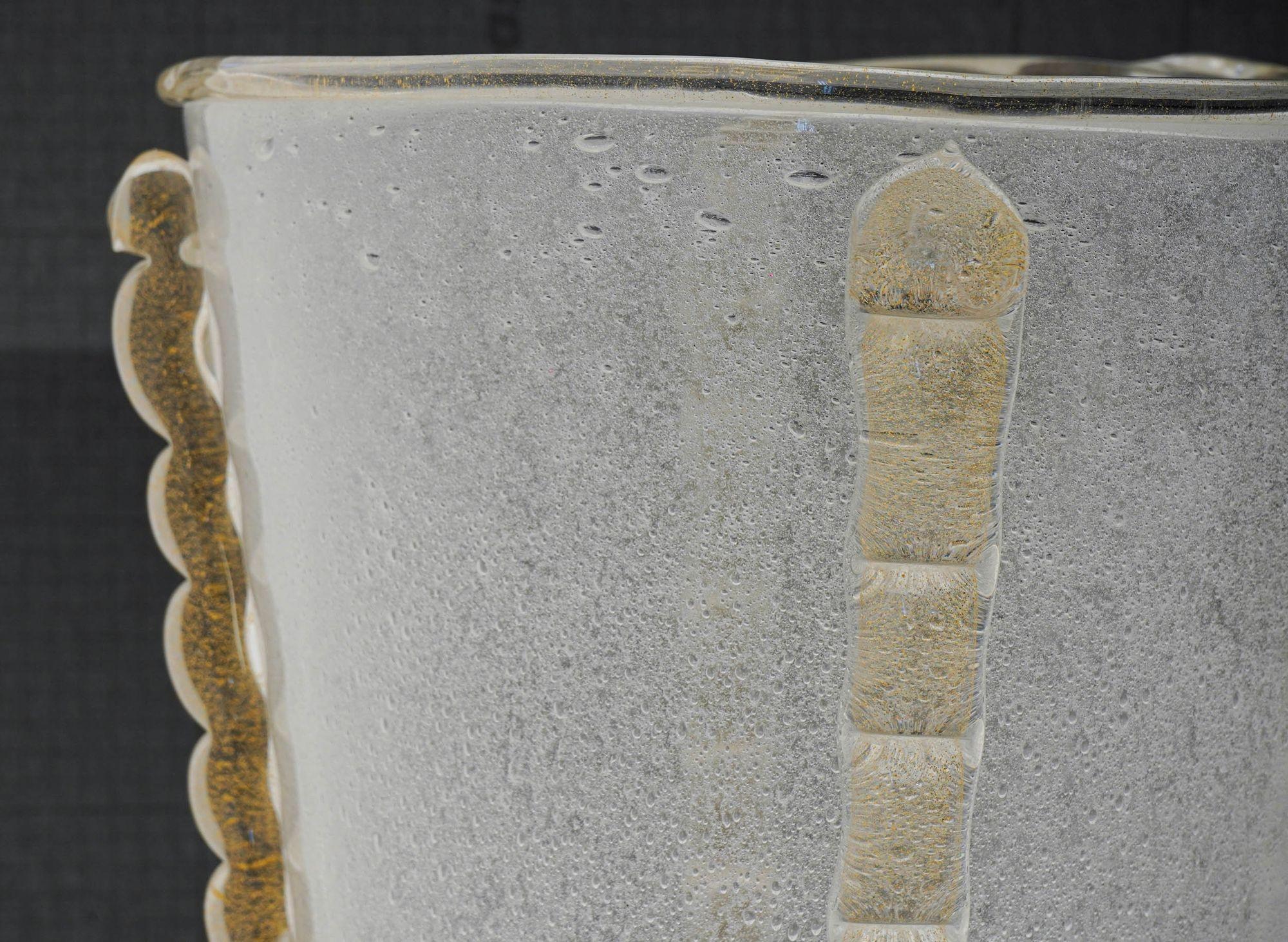 Vase ou seau à glace géant en verre de Murano, style Barovier & Toso Excellent état - En vente à Tavarnelle val di Pesa, Florence
