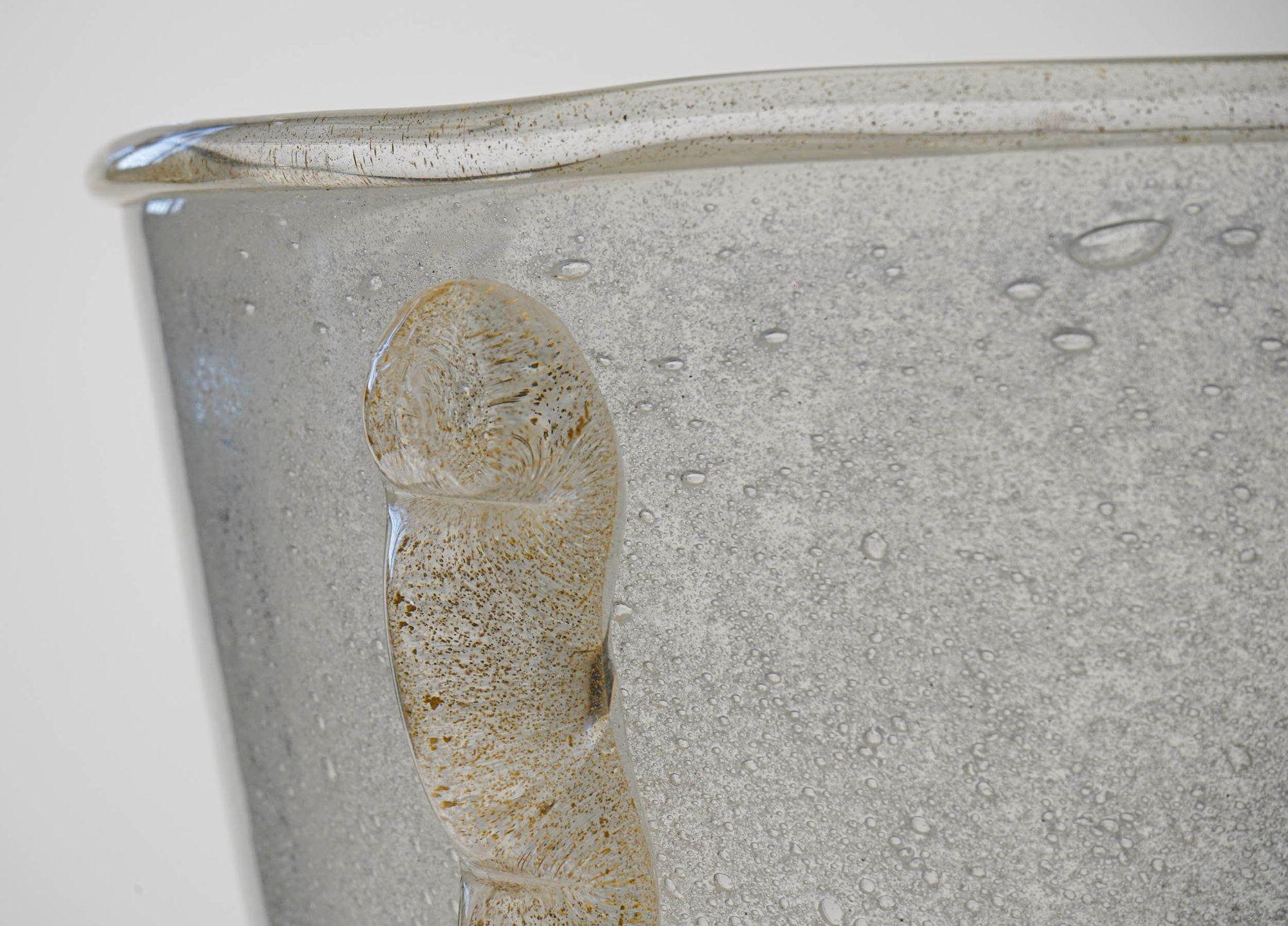 20ième siècle Vase ou seau à glace géant en verre de Murano, style Barovier & Toso en vente