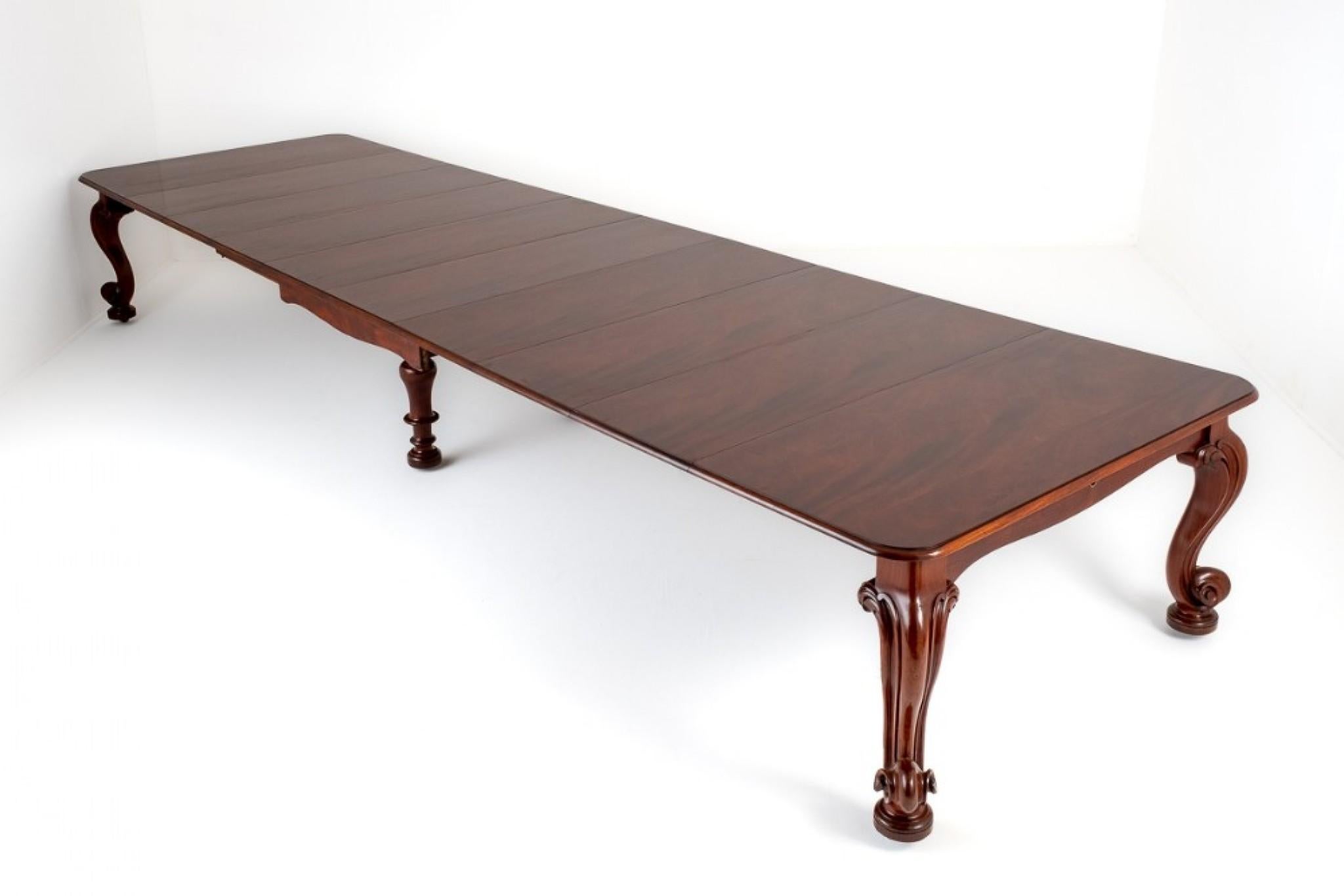 Mid-19th Century Giant Victorian Dining Table Seats 24 by Samuel Hawkins 1860 For Sale