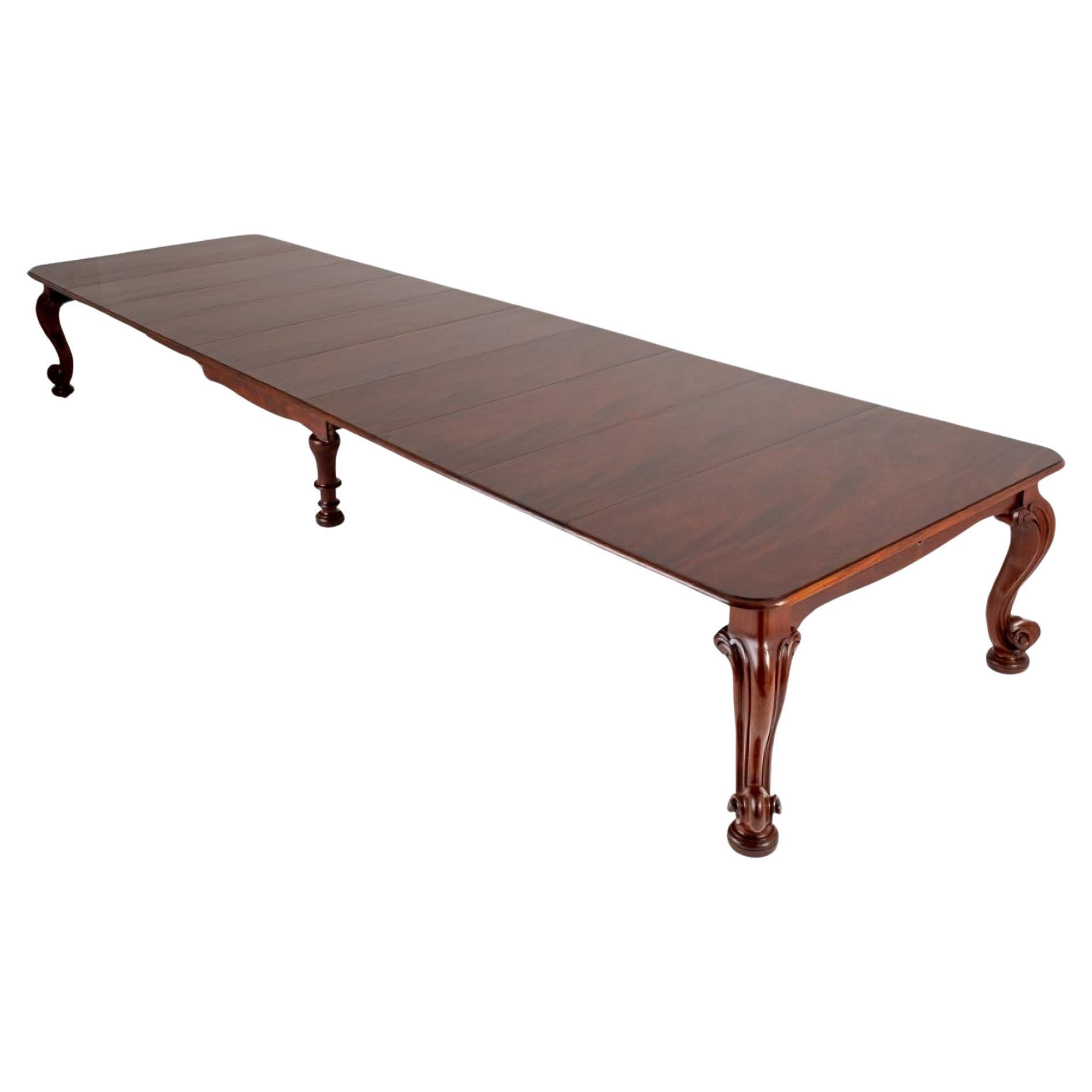 Giant Victorian Dining Table Seats 24 by Samuel Hawkins 1860