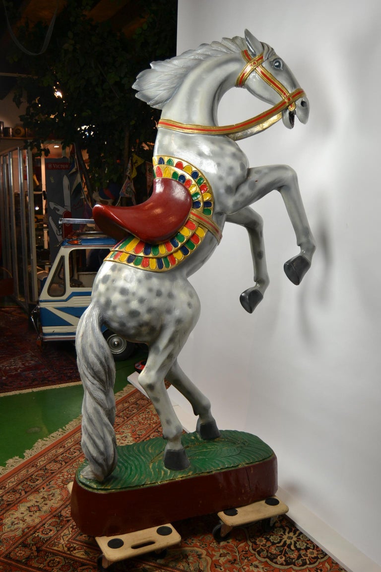 large wooden horse sculpture