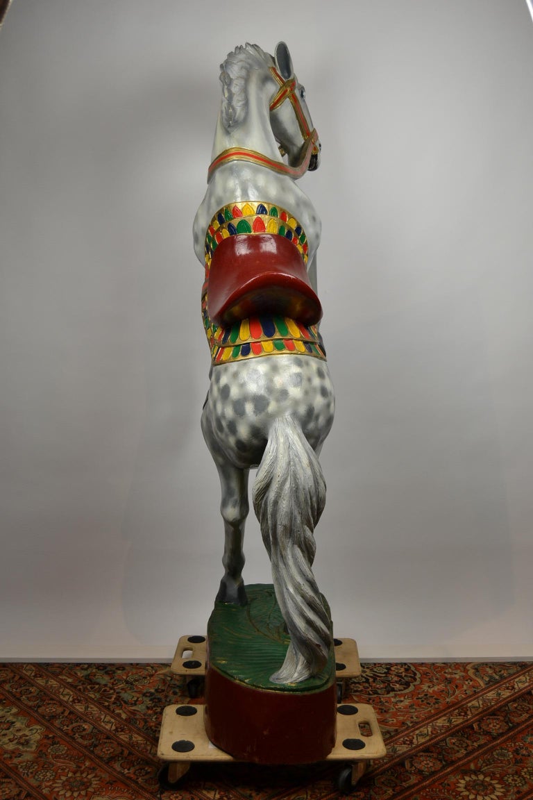 large wooden horse sculpture