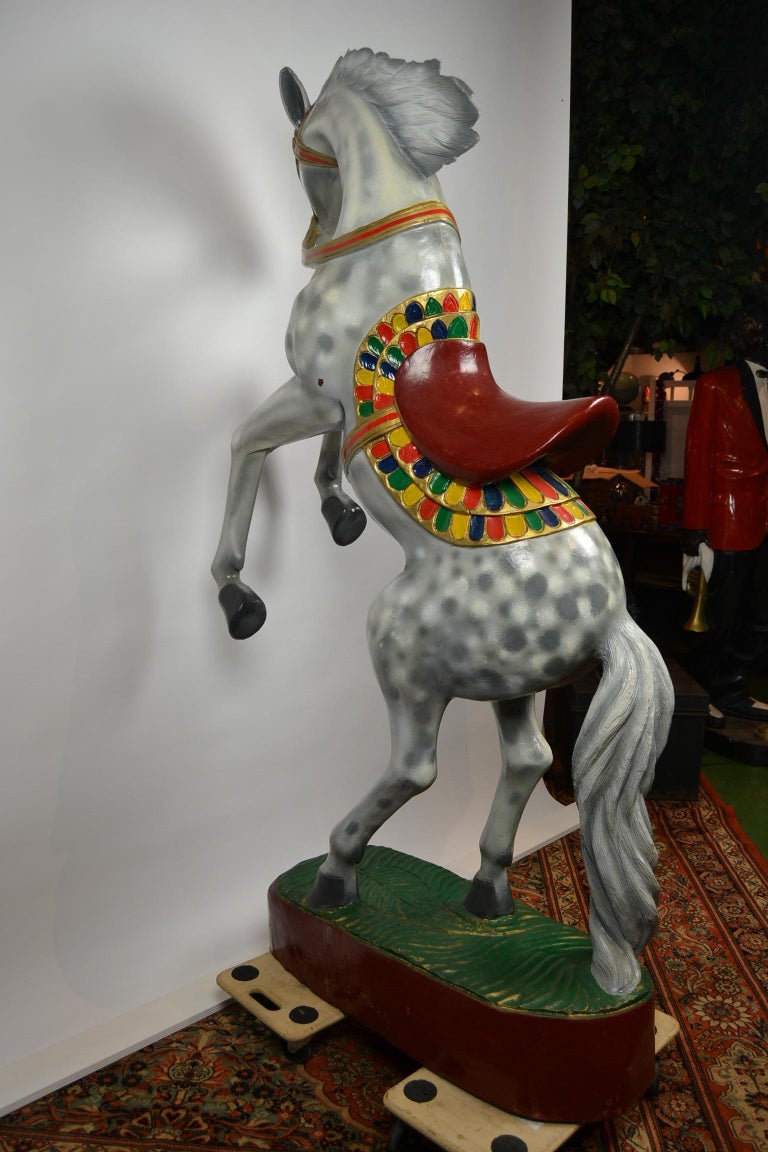 large wooden horse sculpture