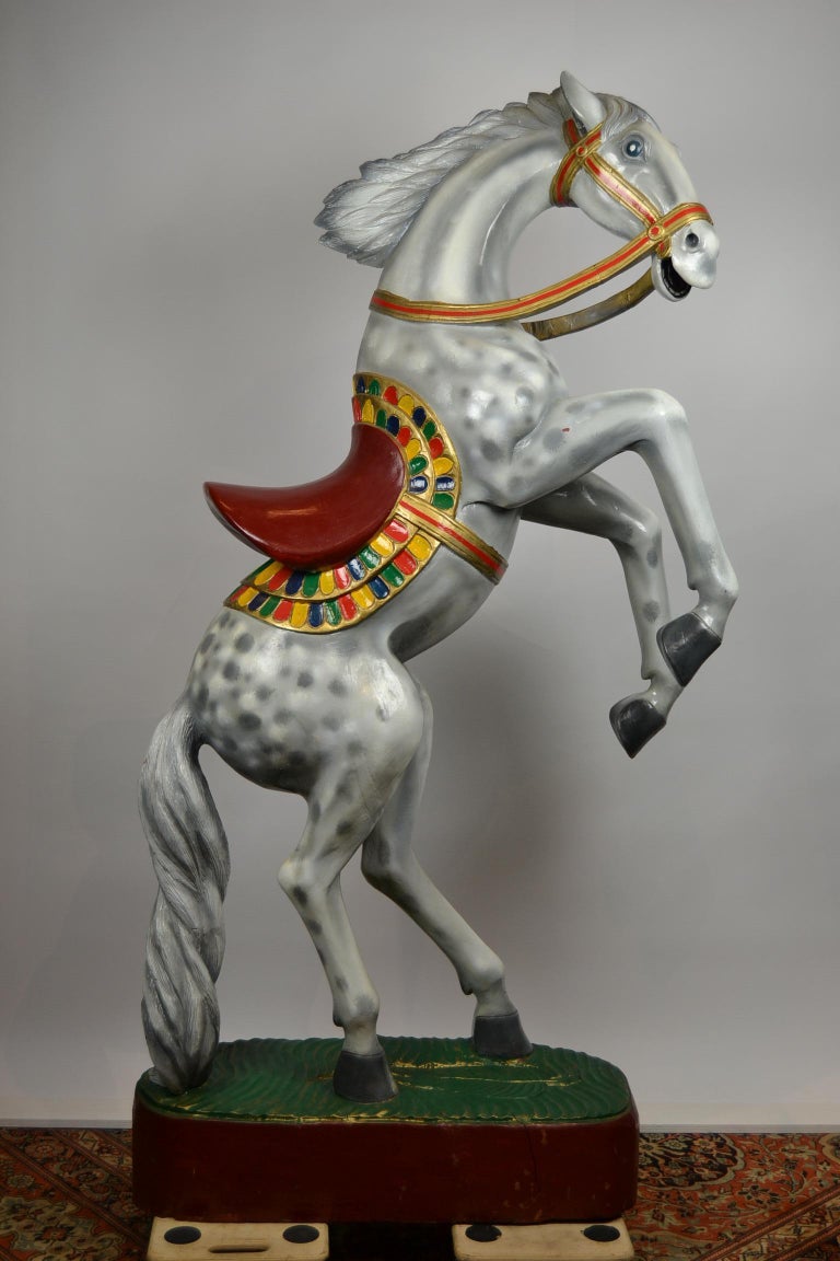 large wooden horse sculpture