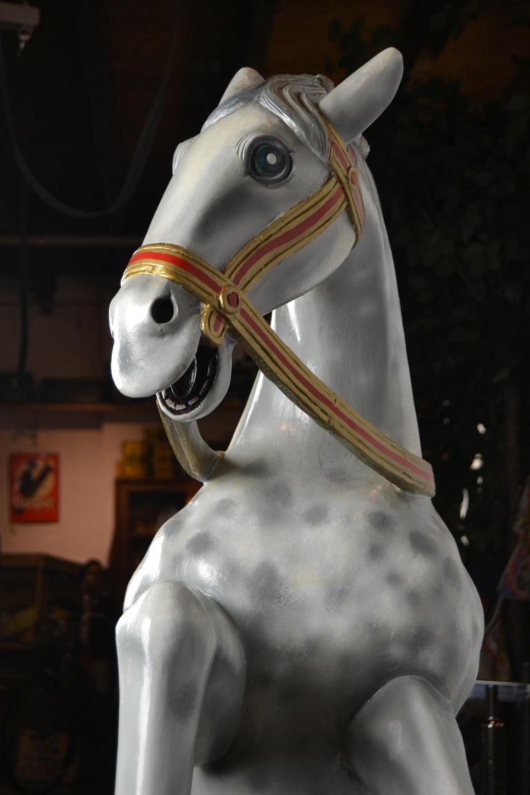 large wooden horse sculpture