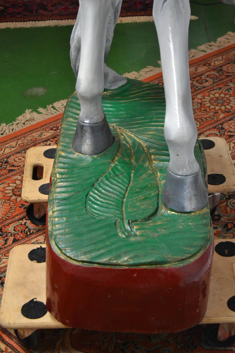 large wooden horse sculpture