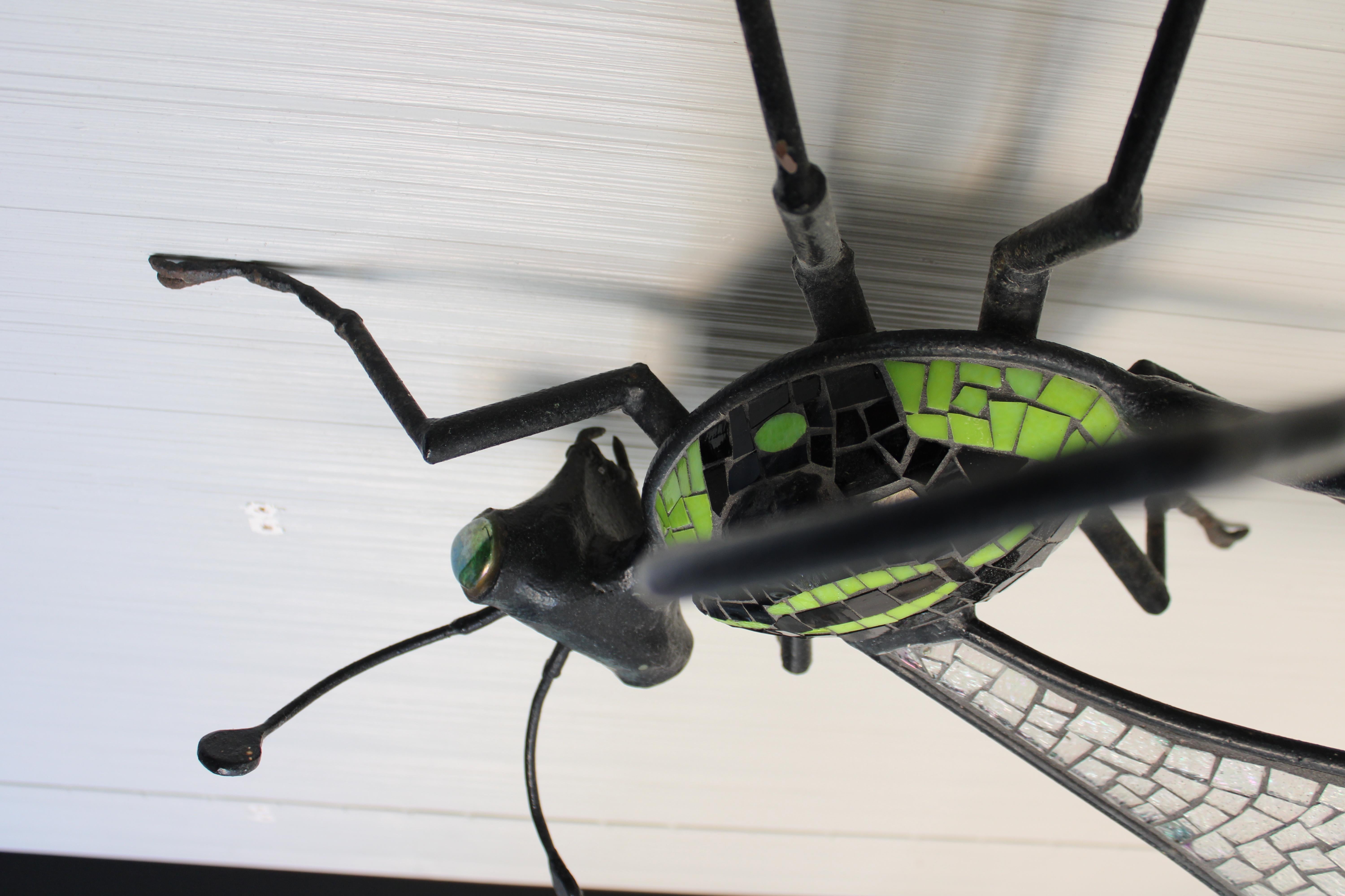 Giant Wasp Wrought Iron & Mosaic Wall Sculpture In Good Condition For Sale In Palm Springs, CA