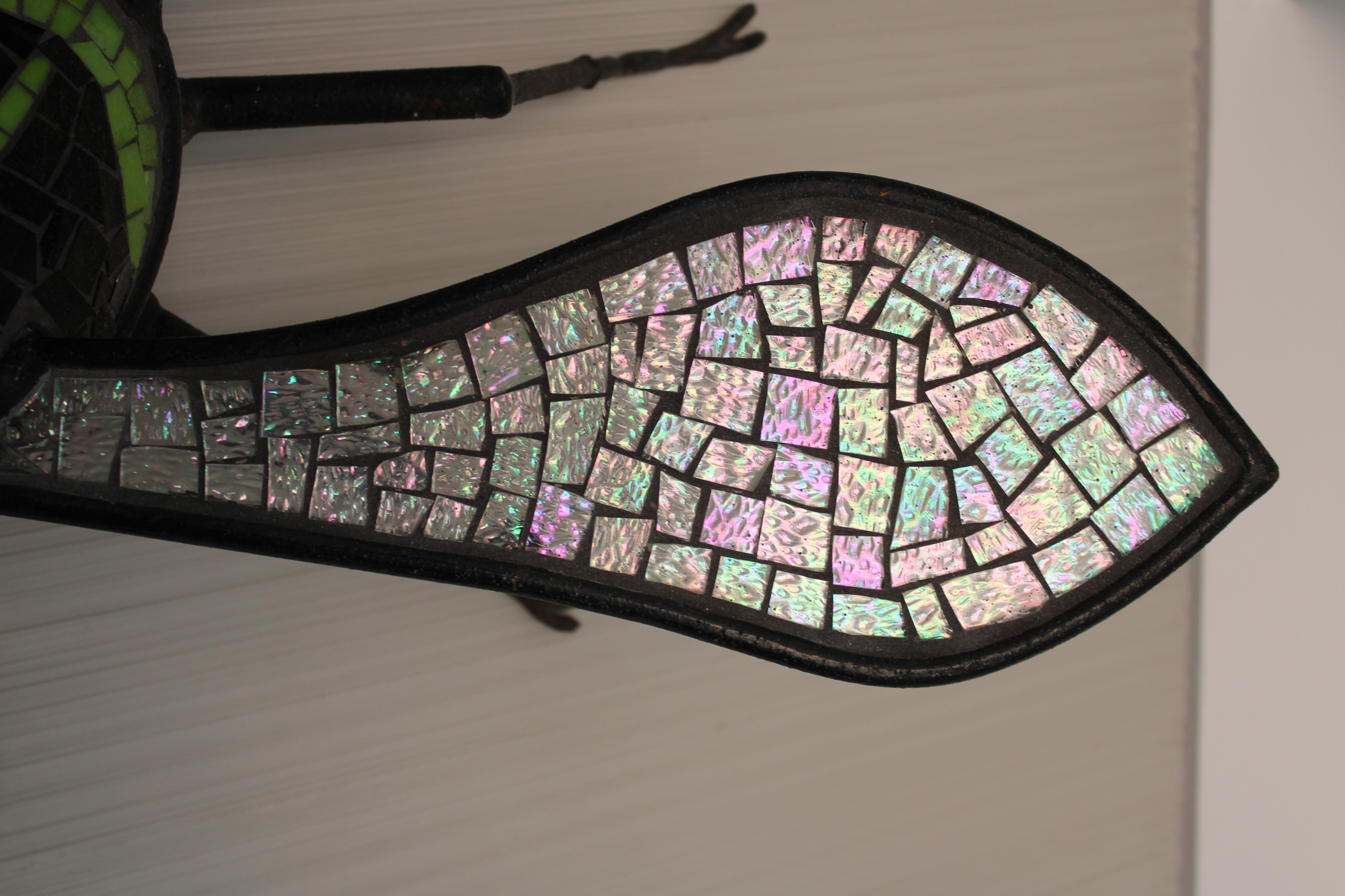 Late 20th Century Giant Wasp Wrought Iron & Mosaic Wall Sculpture For Sale