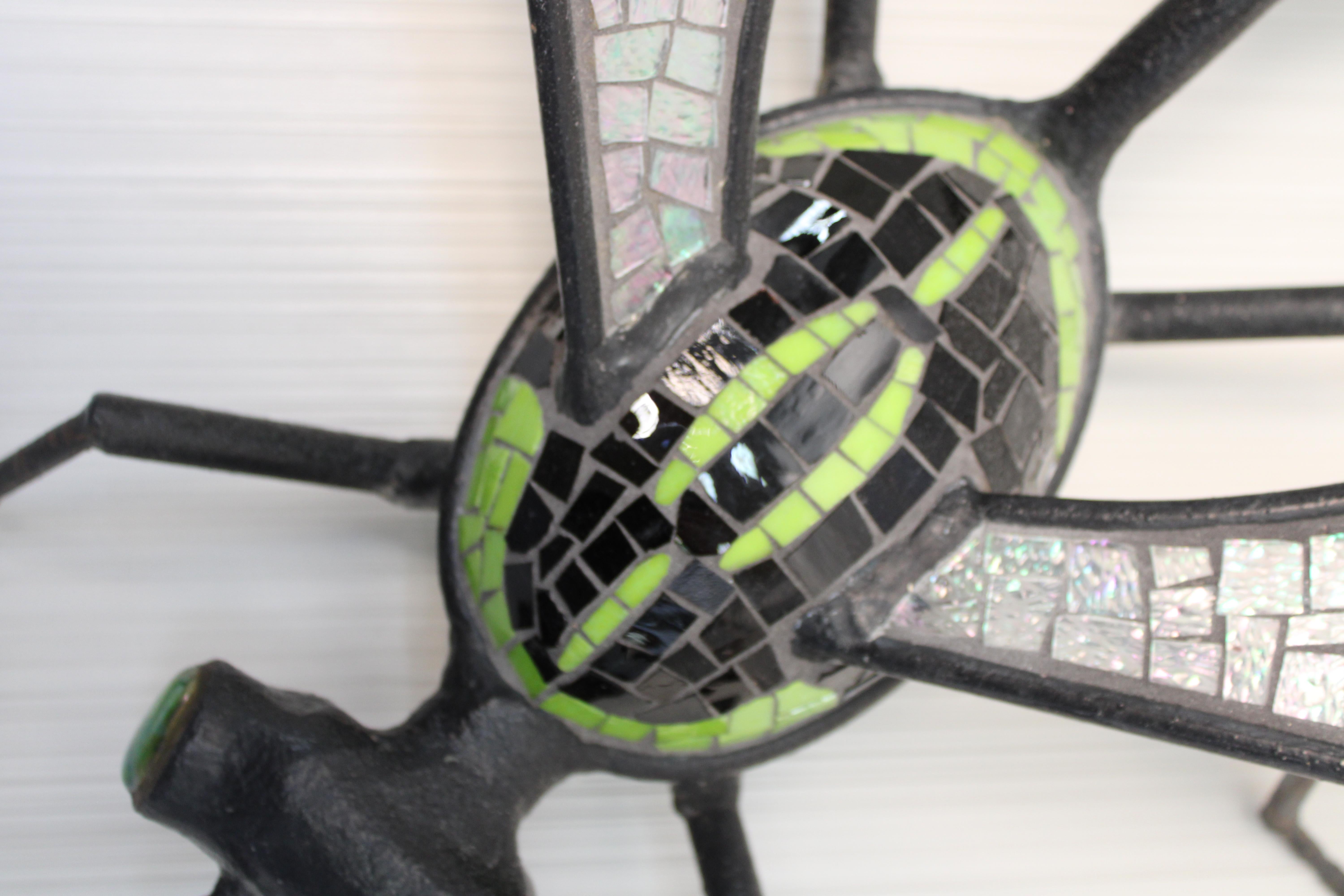 Giant Wasp Wrought Iron & Mosaic Wall Sculpture For Sale 2