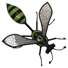 Giant Wasp Wrought Iron & Mosaic Wall Sculpture
