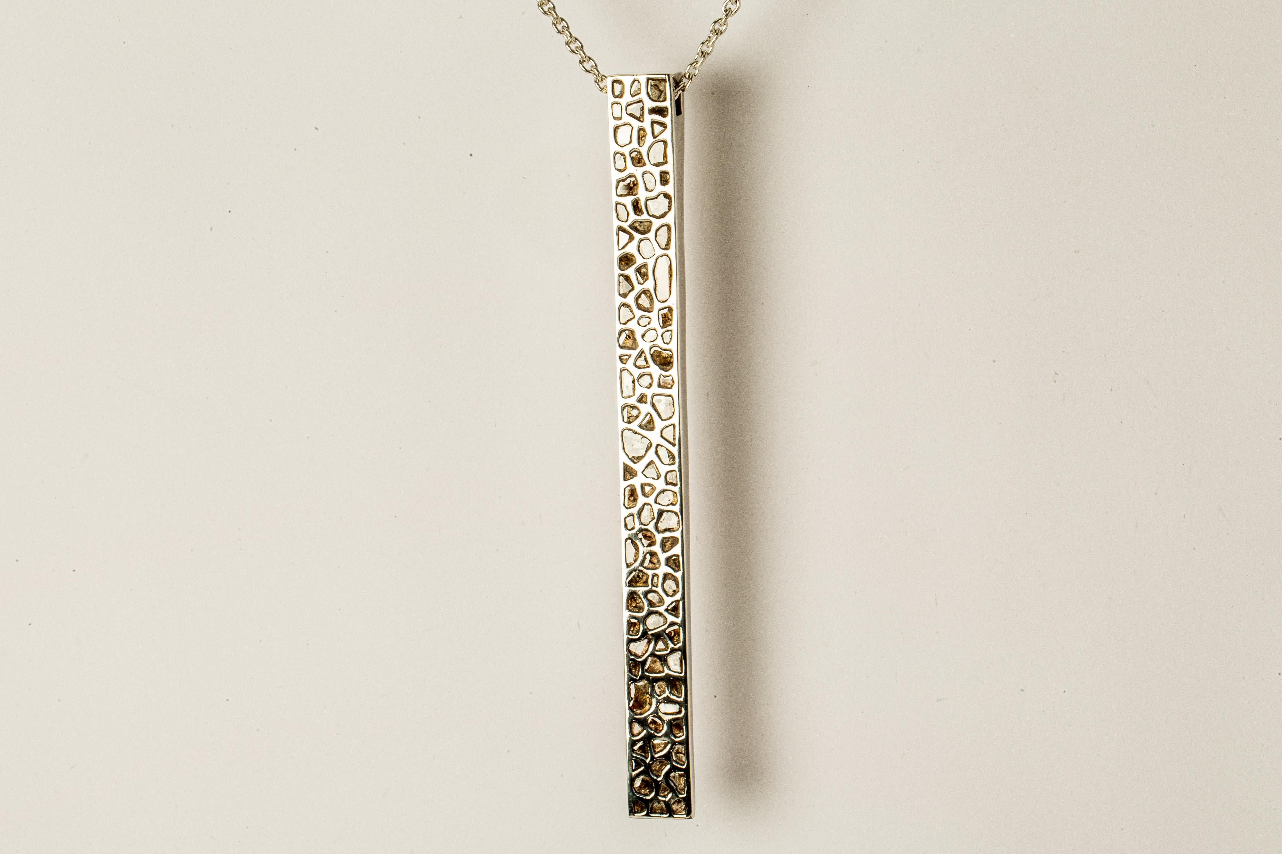 Giant Wedge Necklace (Half Width, v2, Mega Pavé, PA+DIA) In New Condition For Sale In PARIS, FR