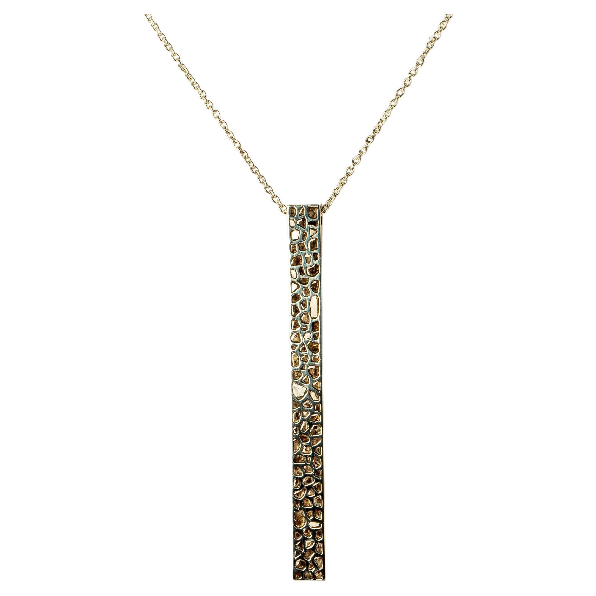 Giant Wedge Necklace (Half Width, v2, Mega Pavé, PA+DIA) For Sale