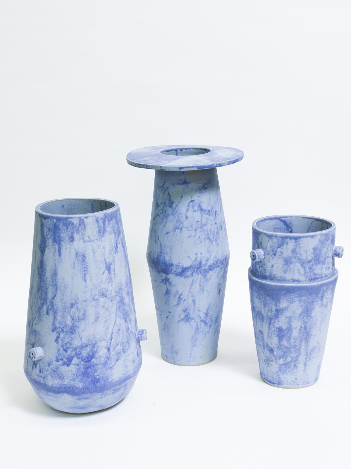 Giant wide saucer ceramic vase in matte blue. Made to order.

BZIPPY clay goods are one of a kind stoneware / earthenware editions with variations in glazes depending on the high fire process. Please note that works are unique and not exactly the