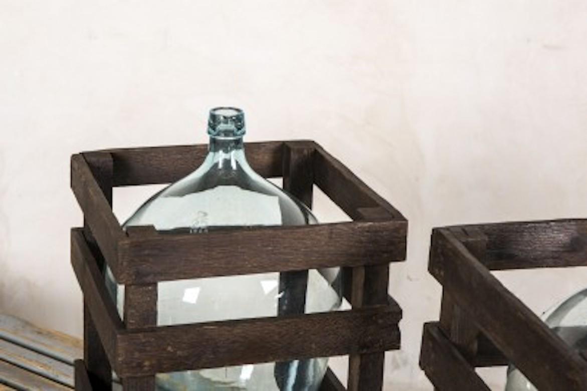 Giant Wine Bottle in Wooden Crate, circa 1930s In Excellent Condition For Sale In London, GB