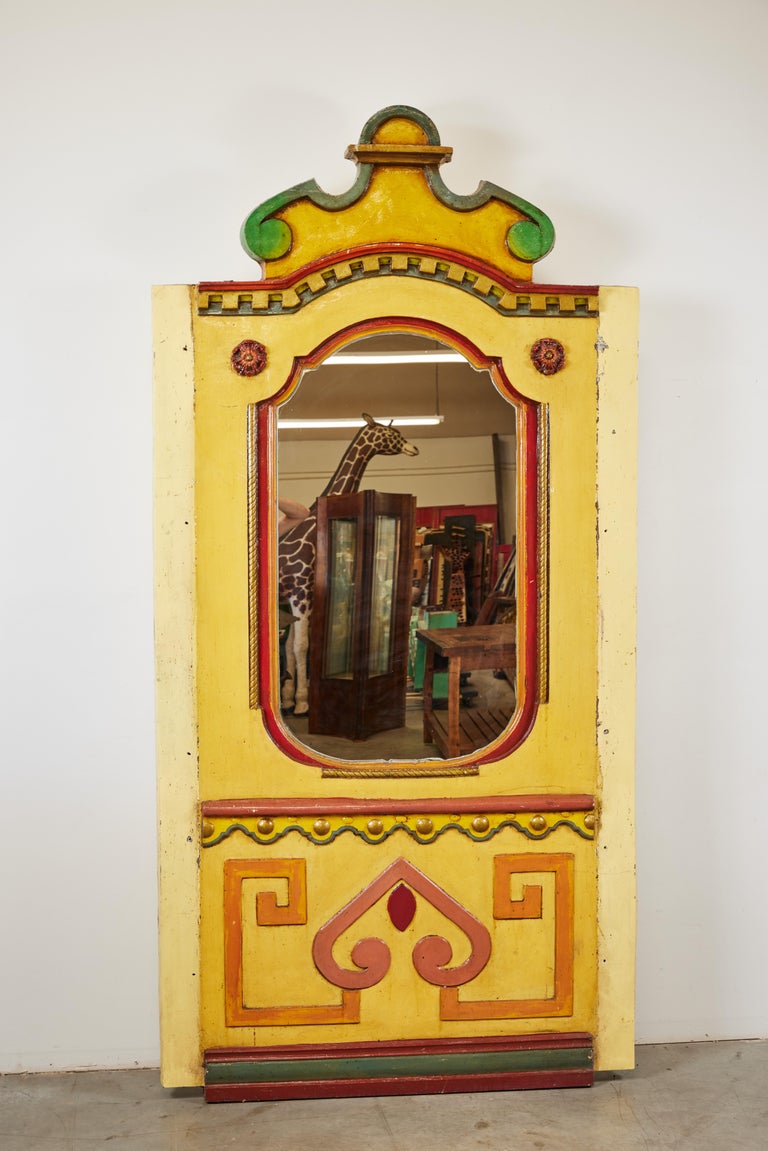 Giant Wood Carved Carousel Carnival Pier Mirror For Sale 3